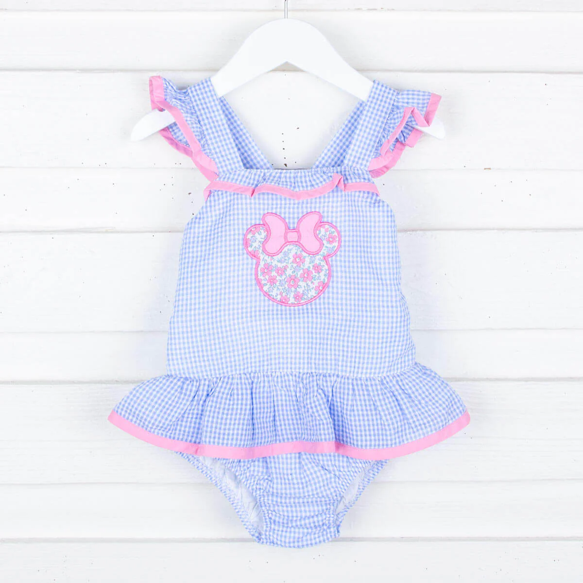Mouse Ears Blue Gingham Swimsuit - Image 4
