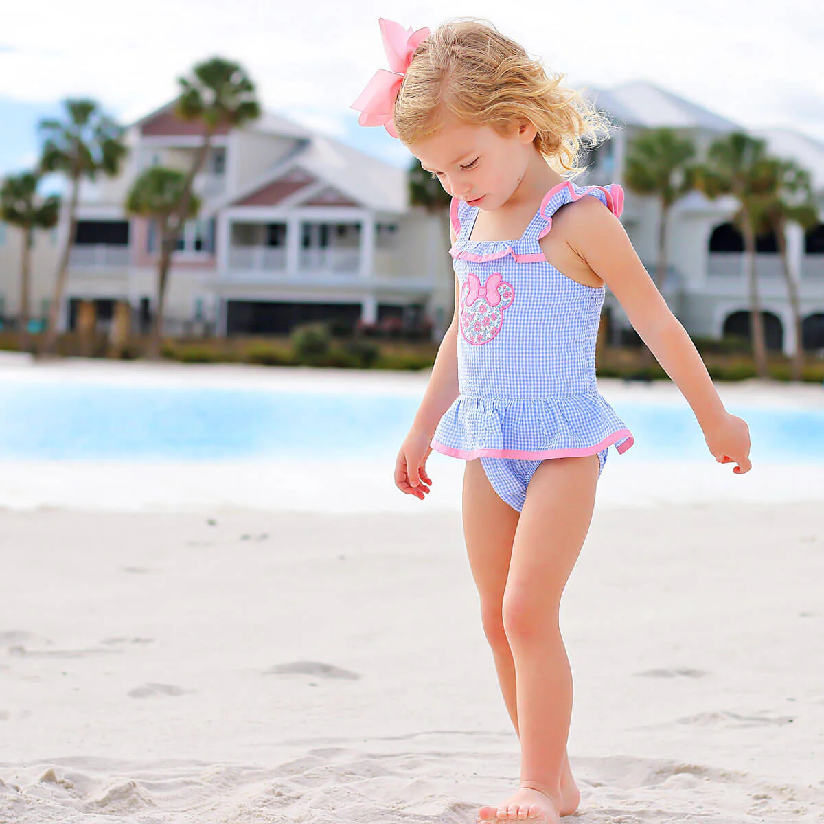 Mouse Ears Blue Gingham Swimsuit - Image 9