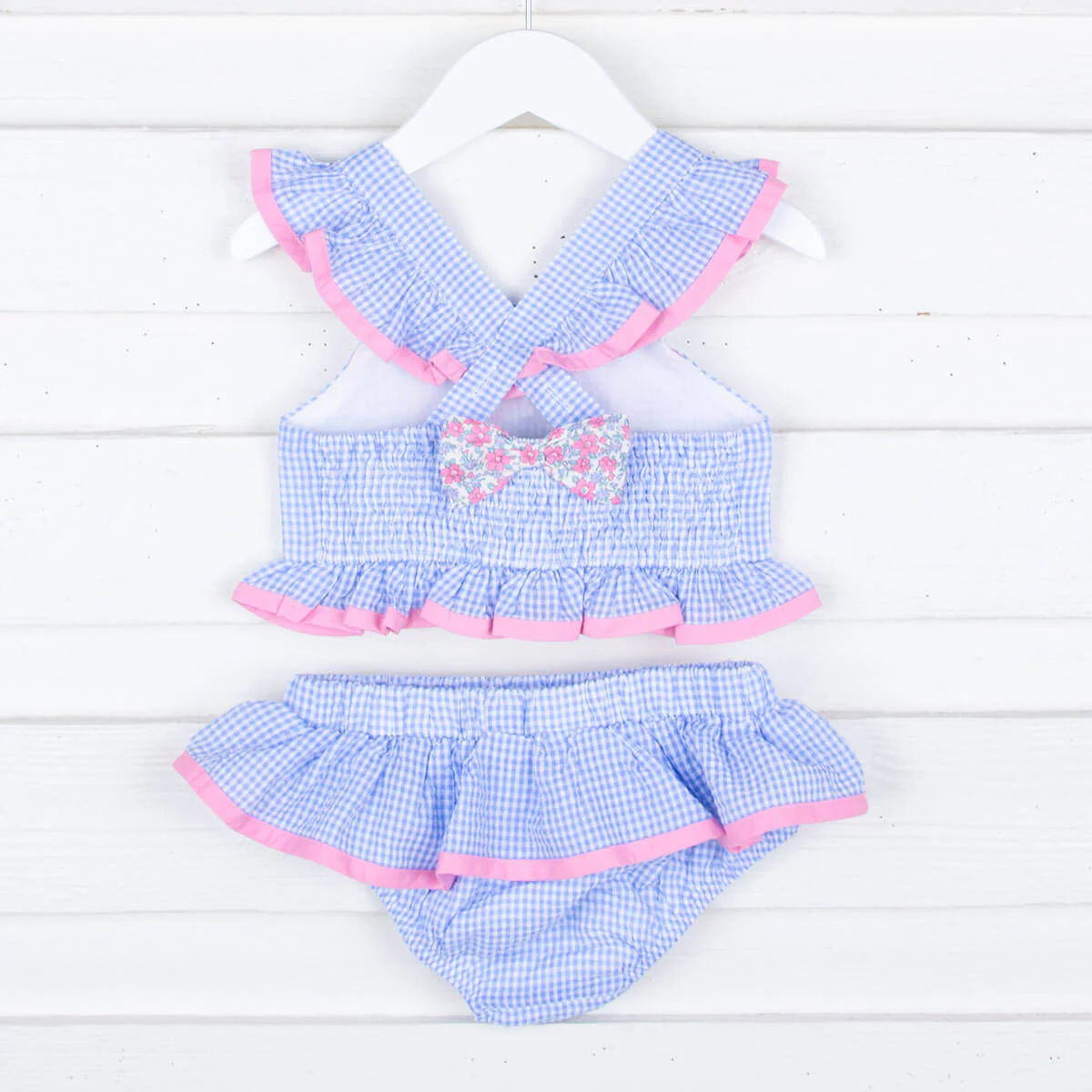 Mouse Ears Blue Gingham Two Piece Swimsuit - Image 3