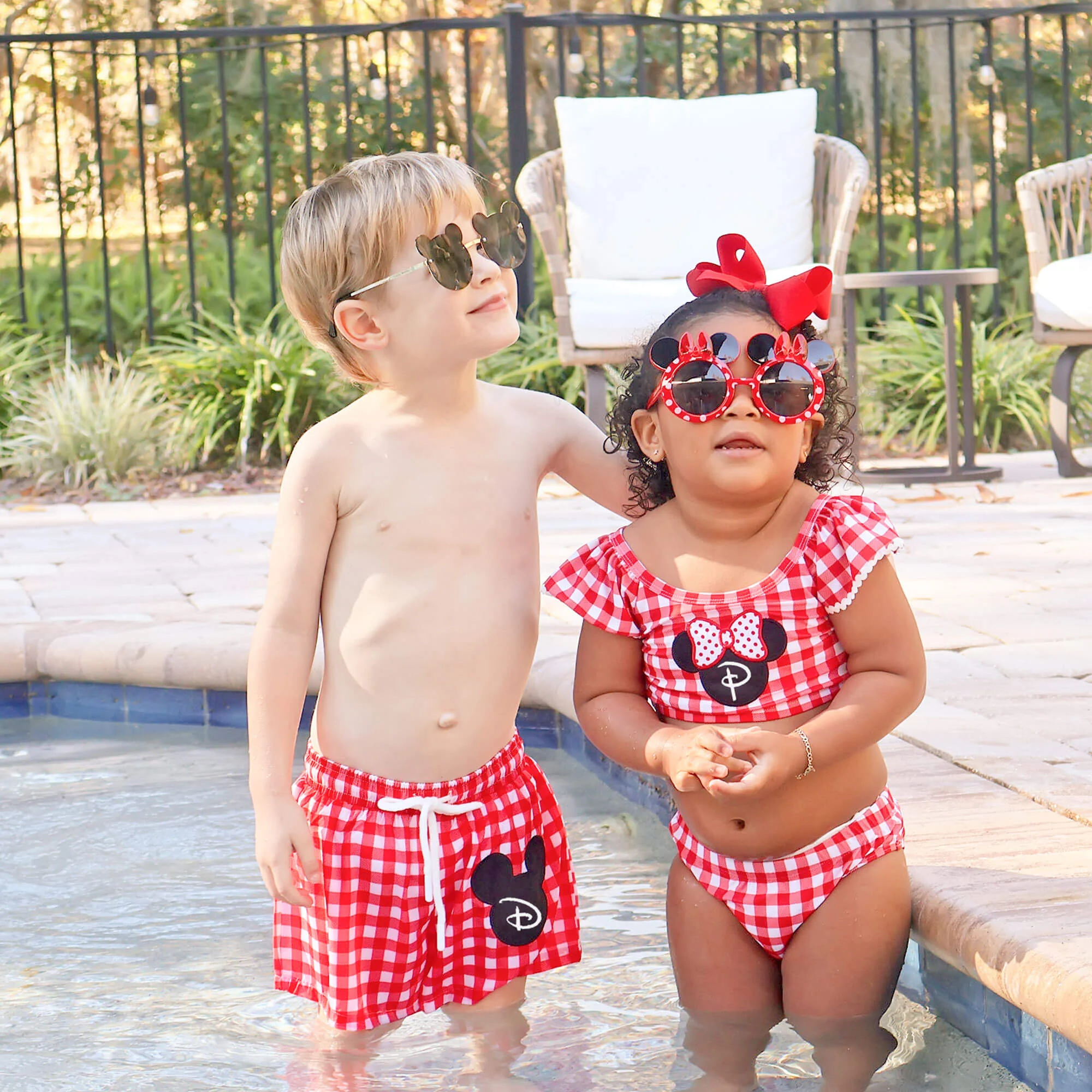 Mouse Ears Red Gingham Two Piece Swimsuit - Image 3