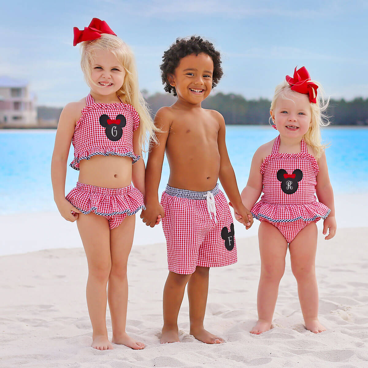 Mouse Ears Red Seersucker Swimsuit - Image 3