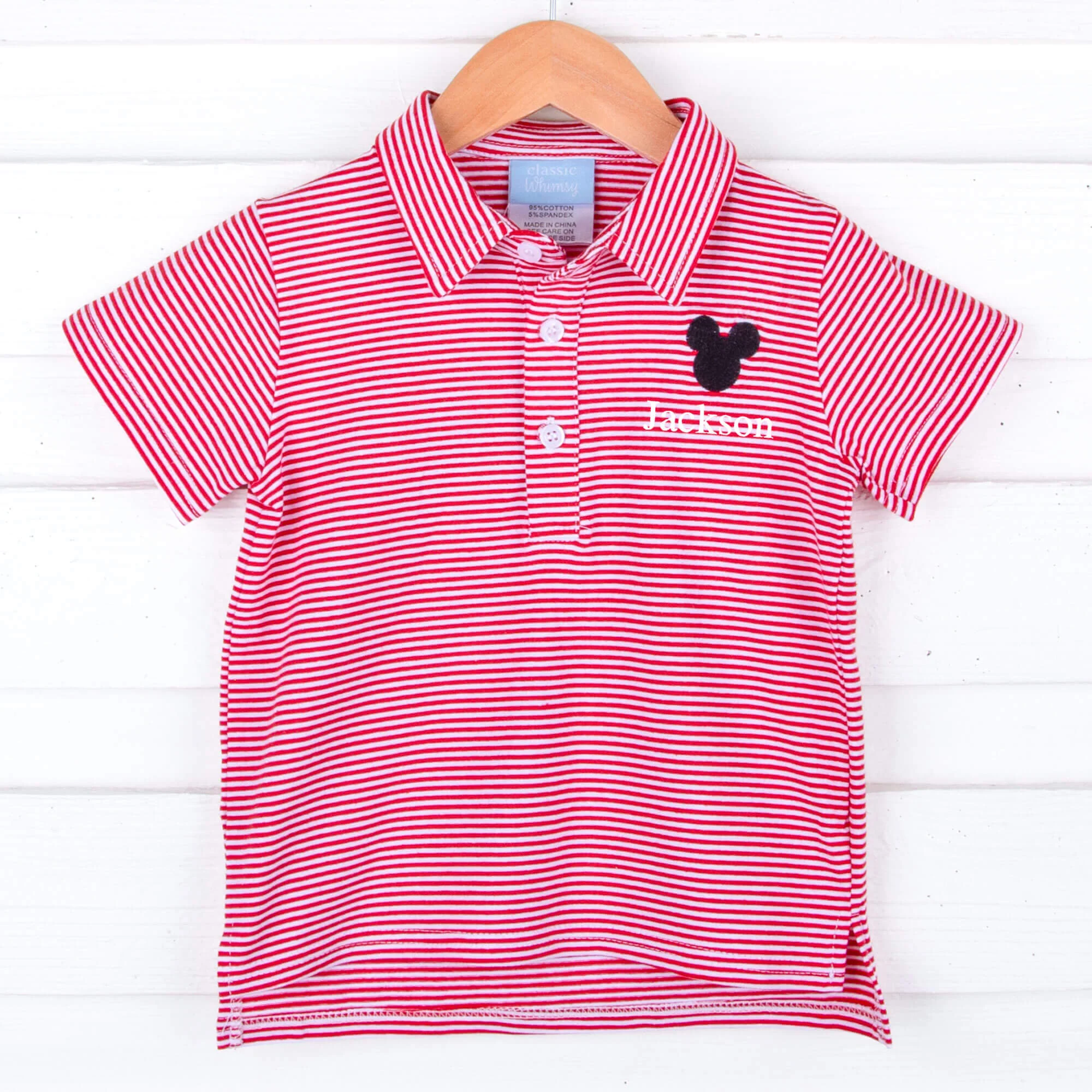 Mouse Ears Red Stripe Polo - Image 2