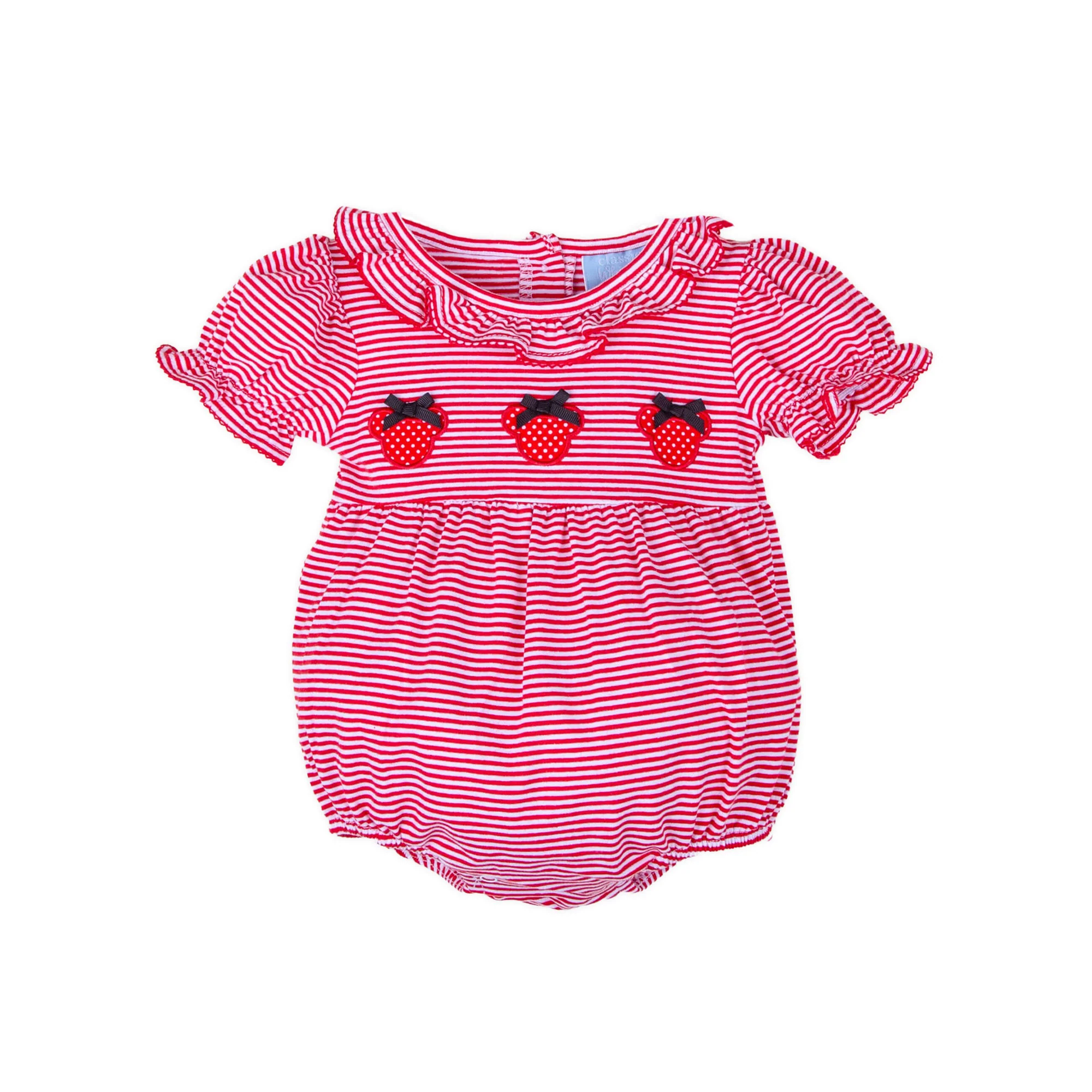 Mouse Ears Red Stripe Ruffle Collared Bubble - Image 2