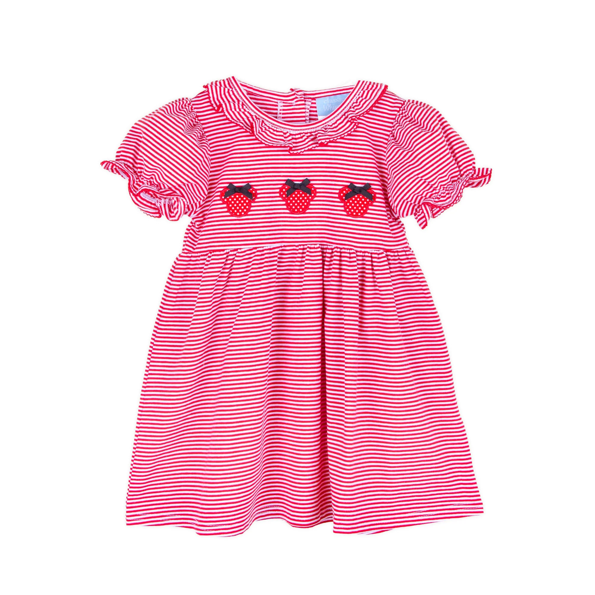 Mouse Ears Red Stripe Ruffle Collared Dress - Image 3