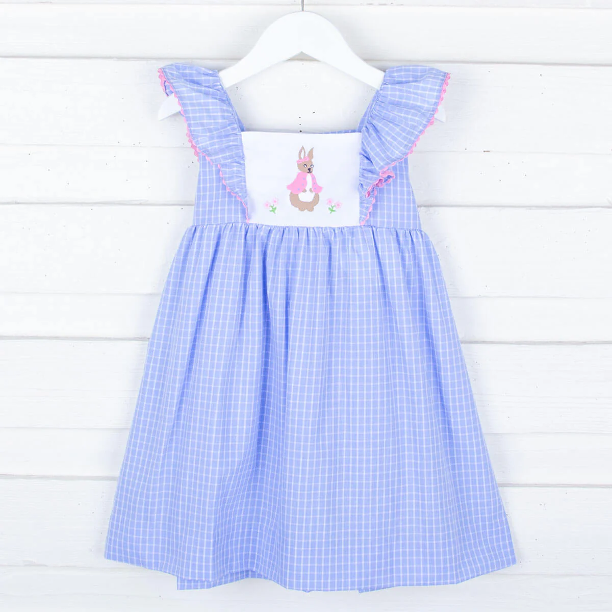 Storybook Blue Windowpane Waterfall Dress - Image 4