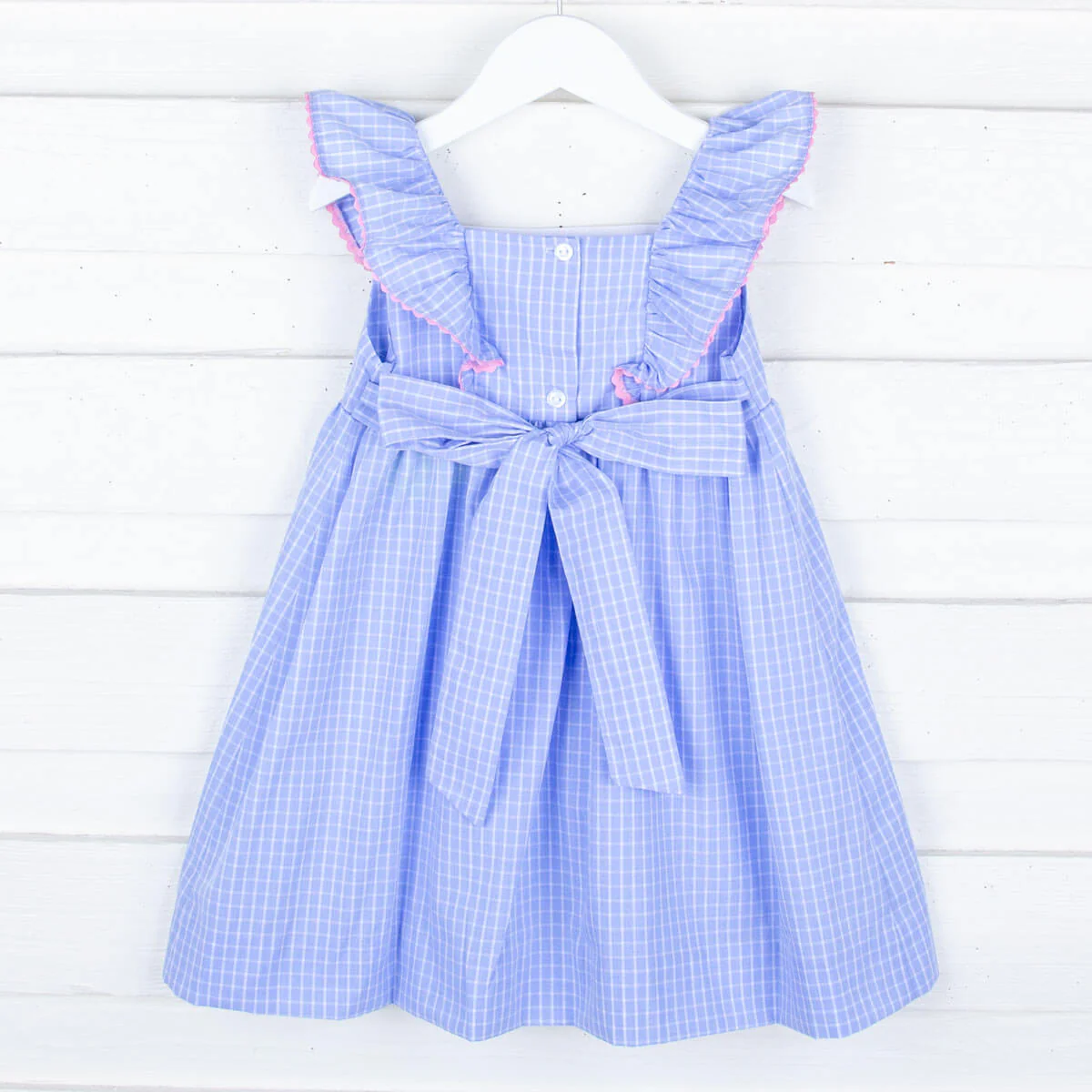 Storybook Blue Windowpane Waterfall Dress - Image 5