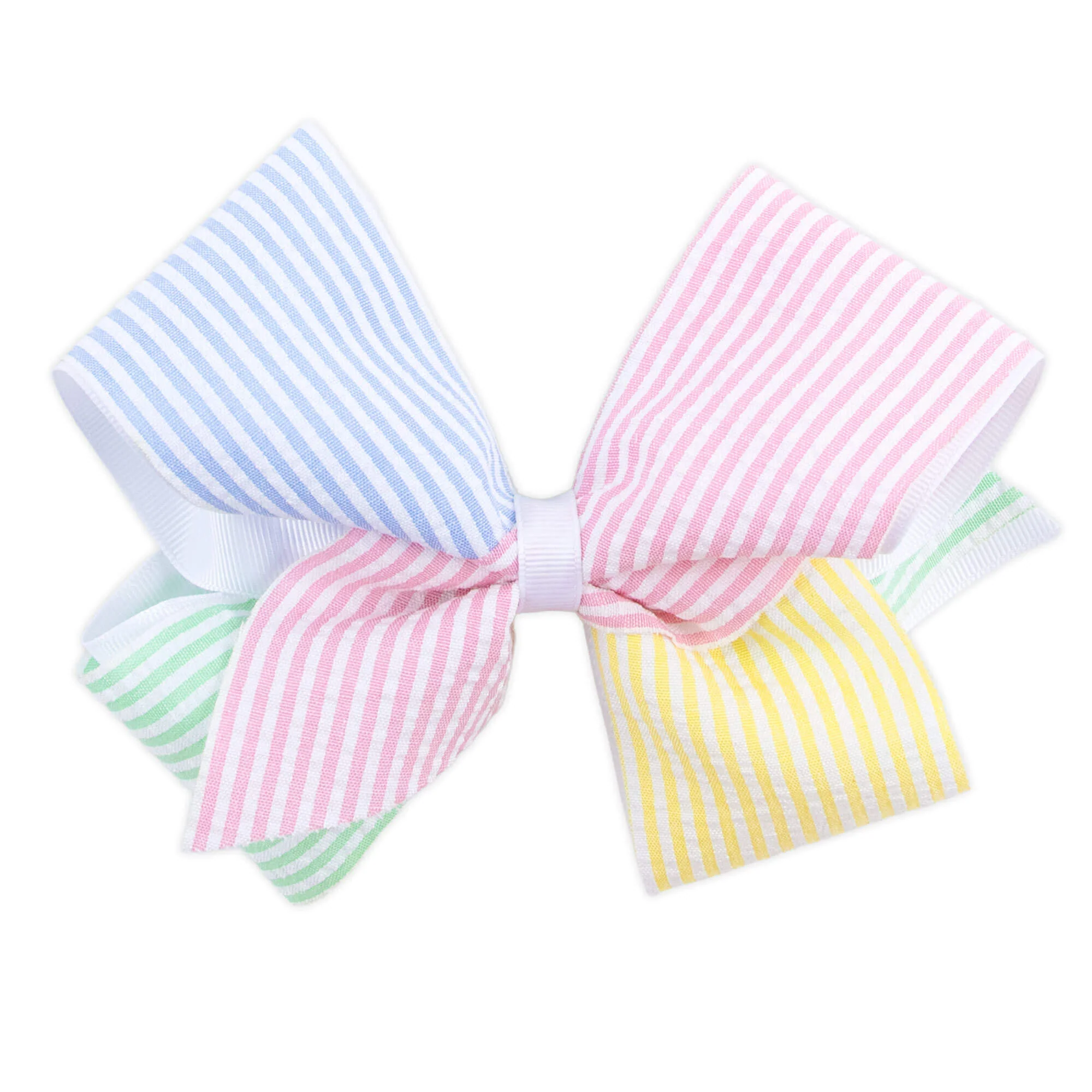Stripe Seersucker Hair Bow - Image 5