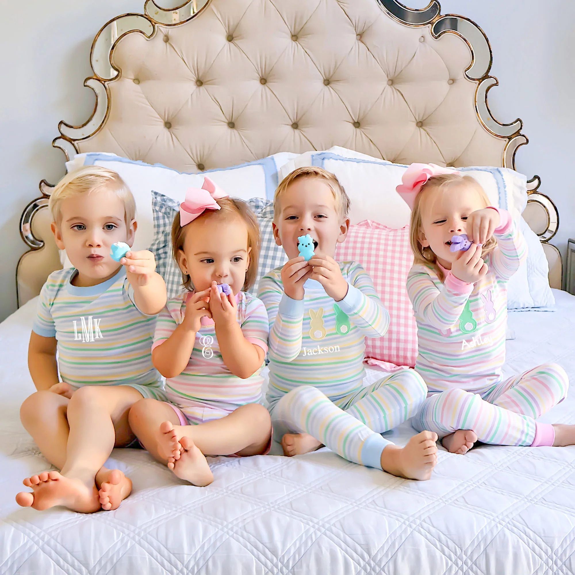 Pastel Pink Stripe Short Pajamas - Image 3