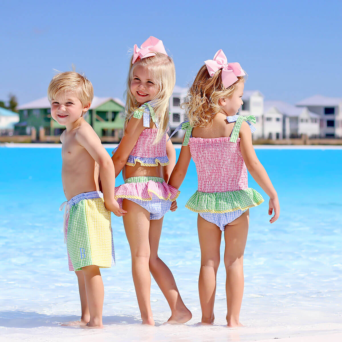 Multi Seersucker Daisy Swimsuit - Image 7