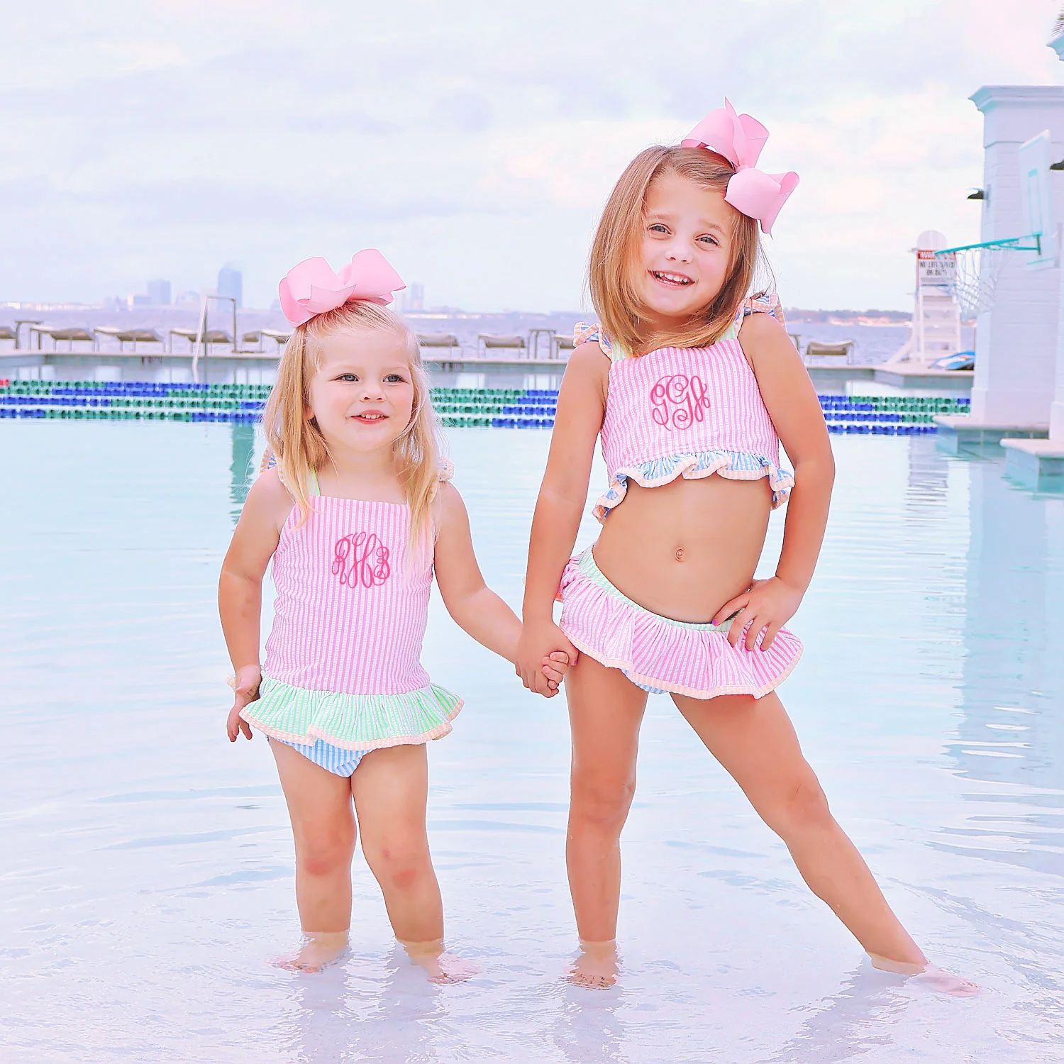 Colorblock Seersucker Two Piece Swimsuit - Image 7