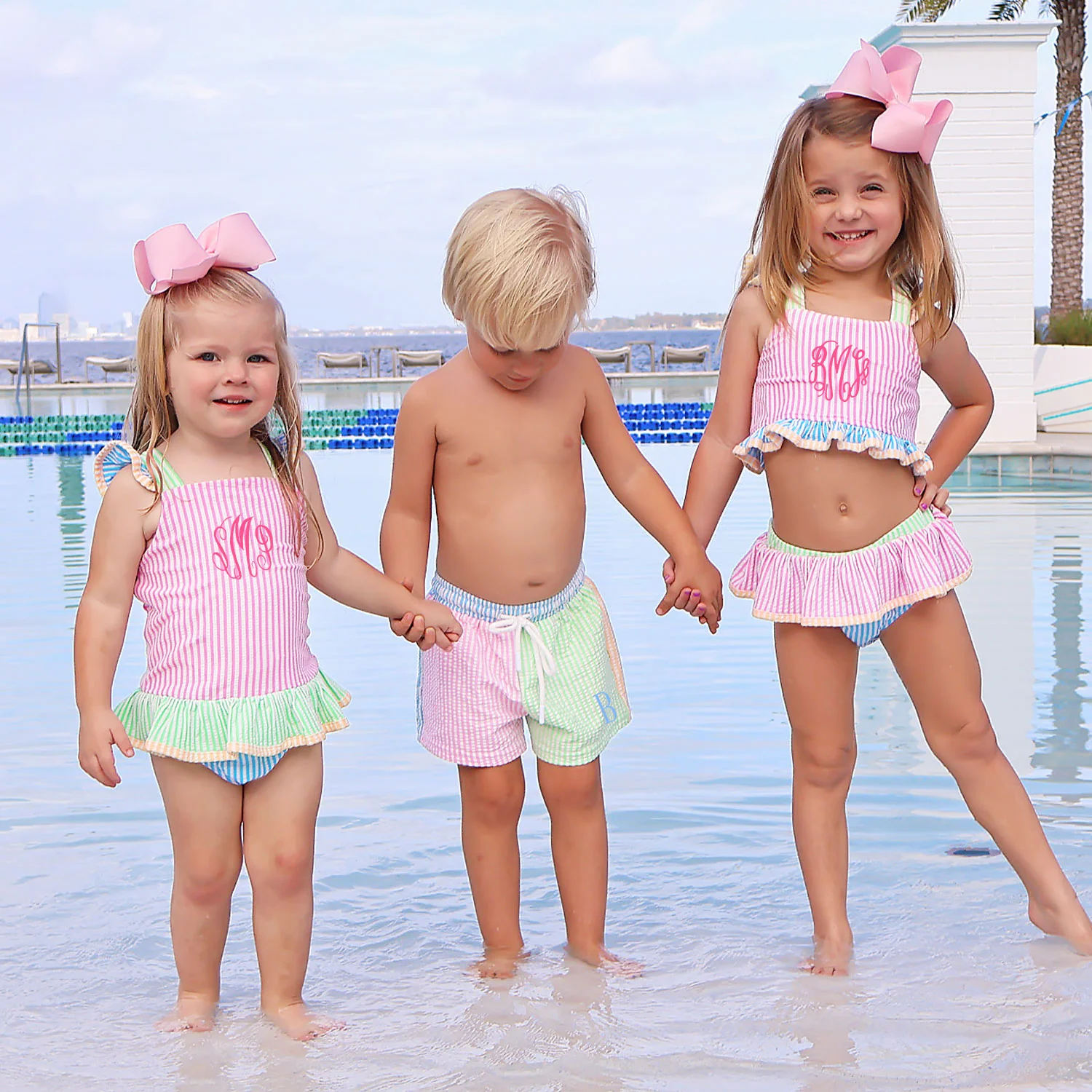 Colorblock Seersucker Two Piece Swimsuit - Image 5