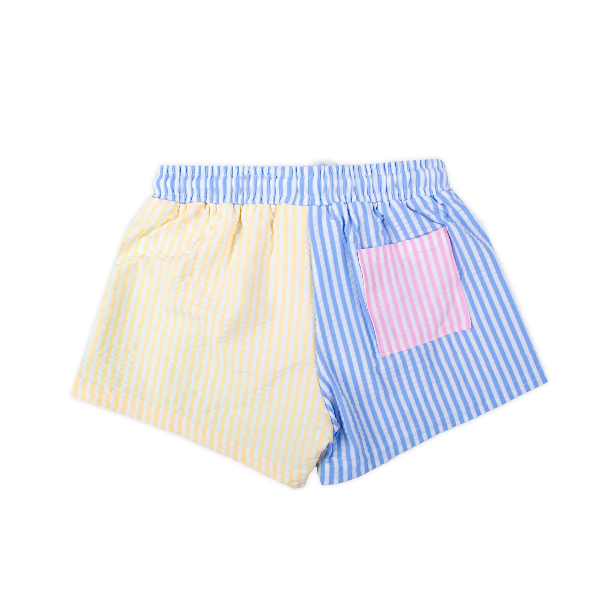 Colorblock Seersucker Swim Trunks - Image 3