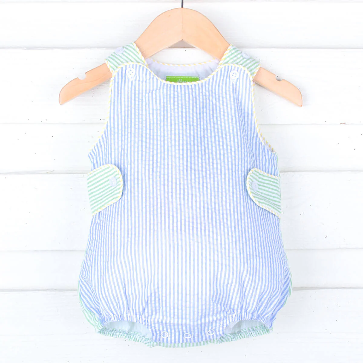 Multi Stripe Seersucker Boy Sun Bubble - Image 3