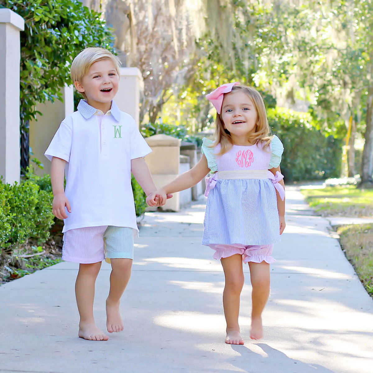 Multi Stripe Seersucker Polo Short Set - Image 5