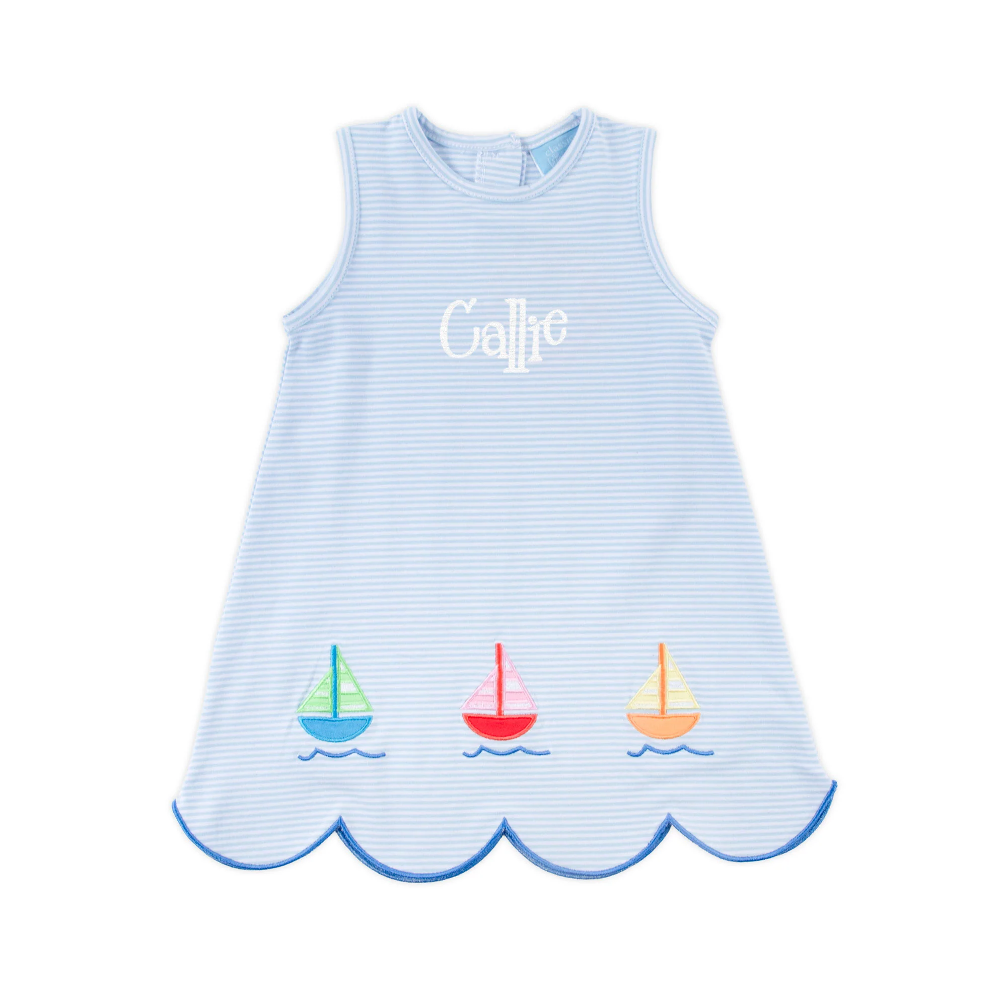 Nautical Adventure Light Blue Stripe Cleo Dress - Image 2