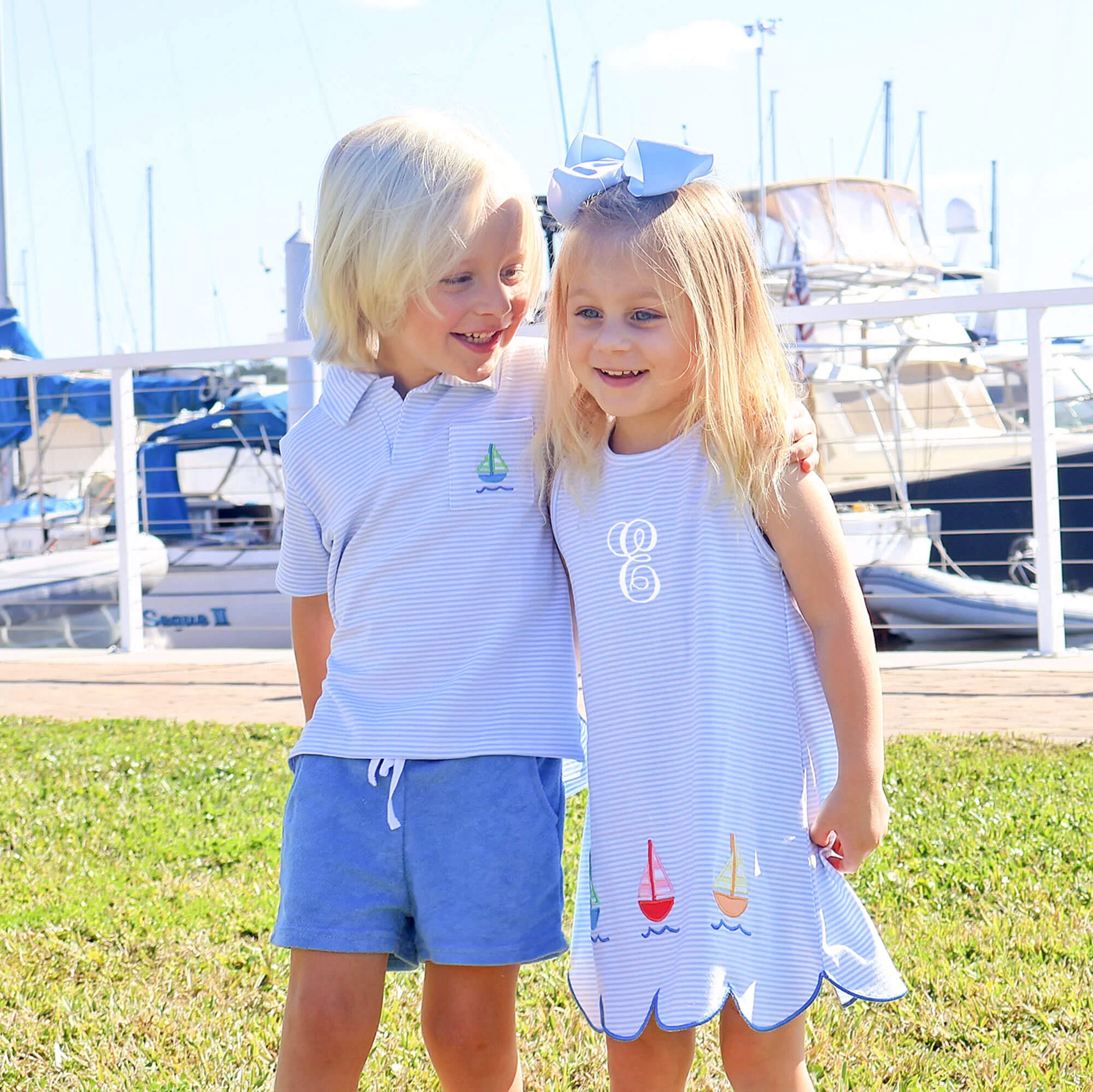 Nautical Adventure Light Blue Stripe Cleo Dress - Image 3
