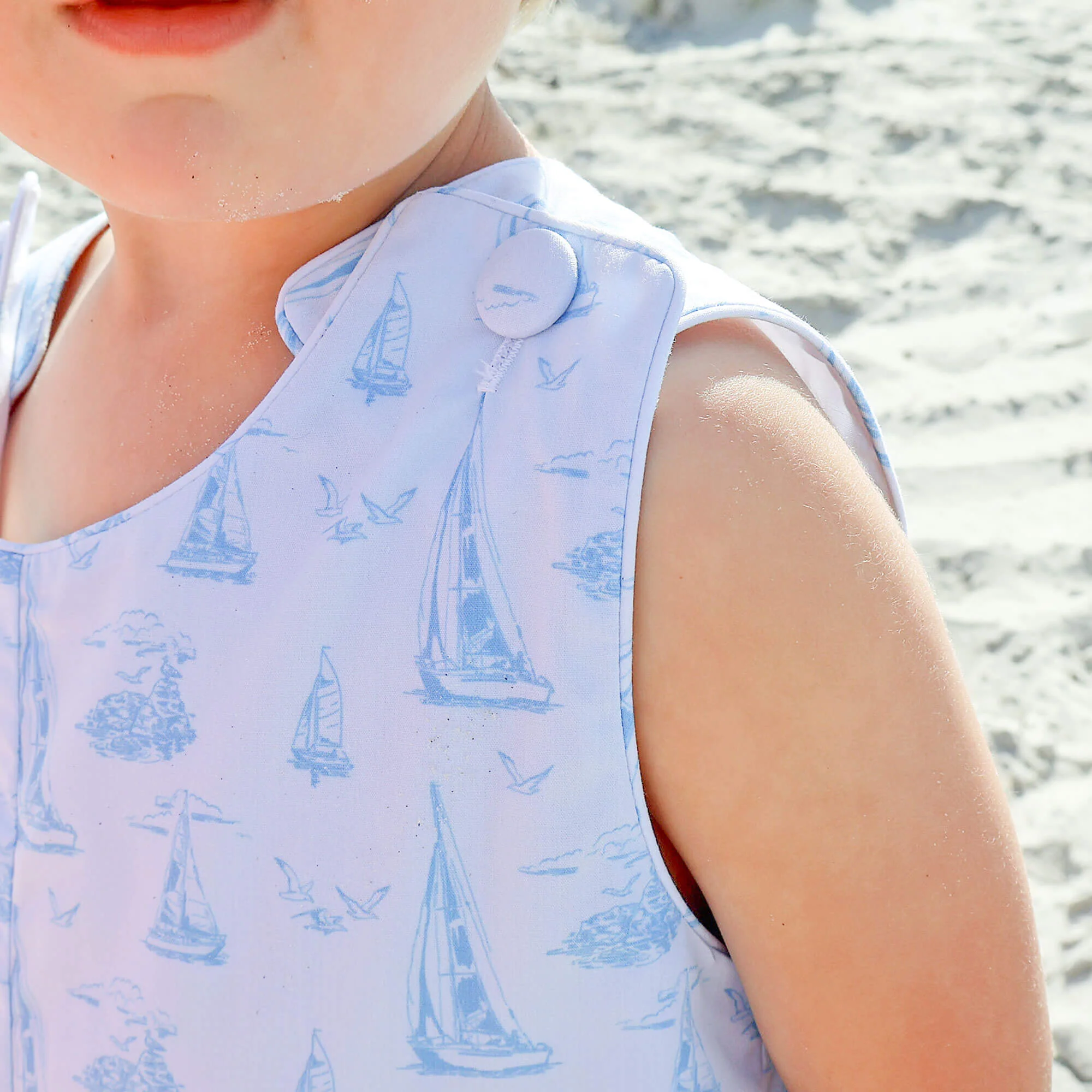 Nautical Blue Sailboat Jon Jon - Image 3