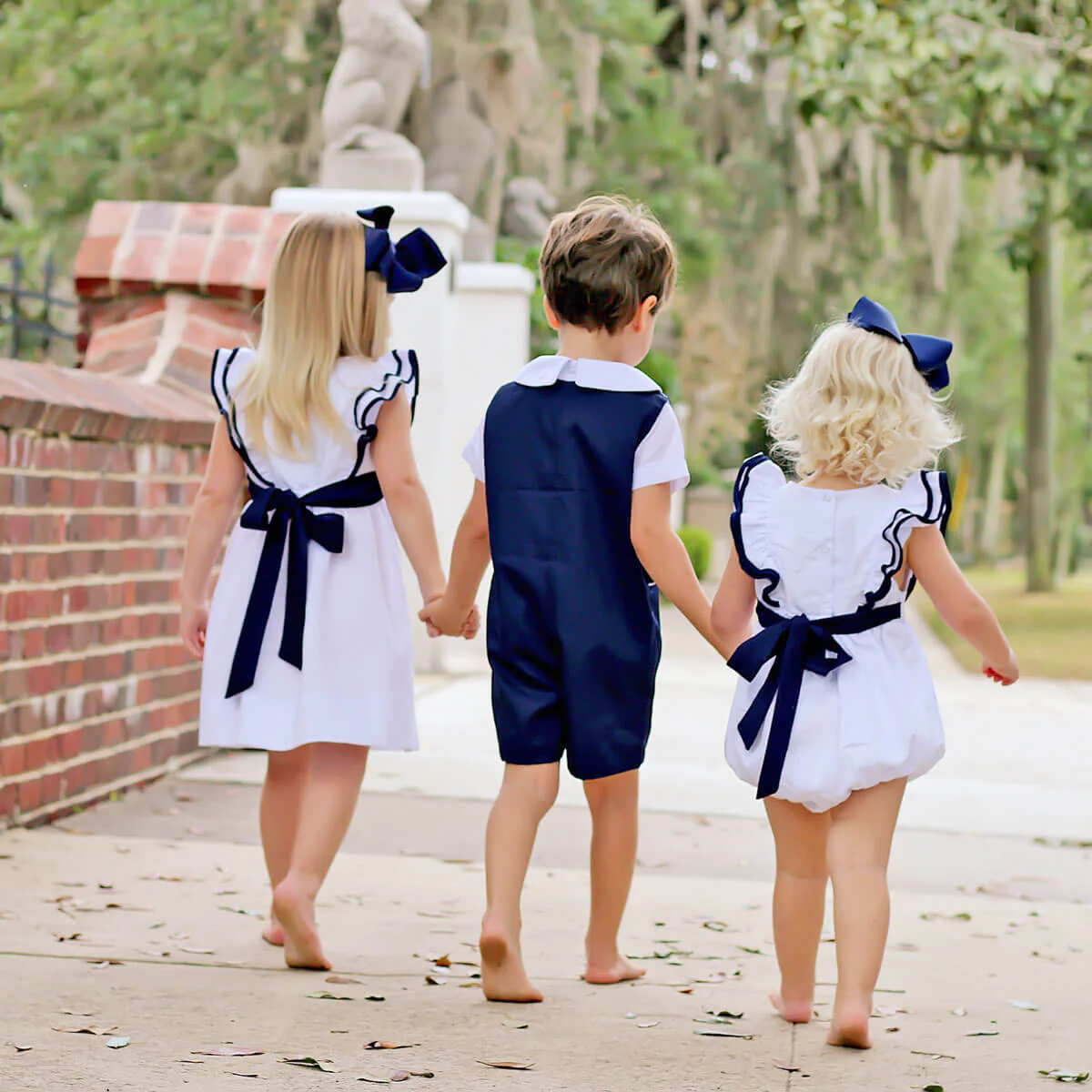 Navy Pique Jon Jon with White Piping - Image 4