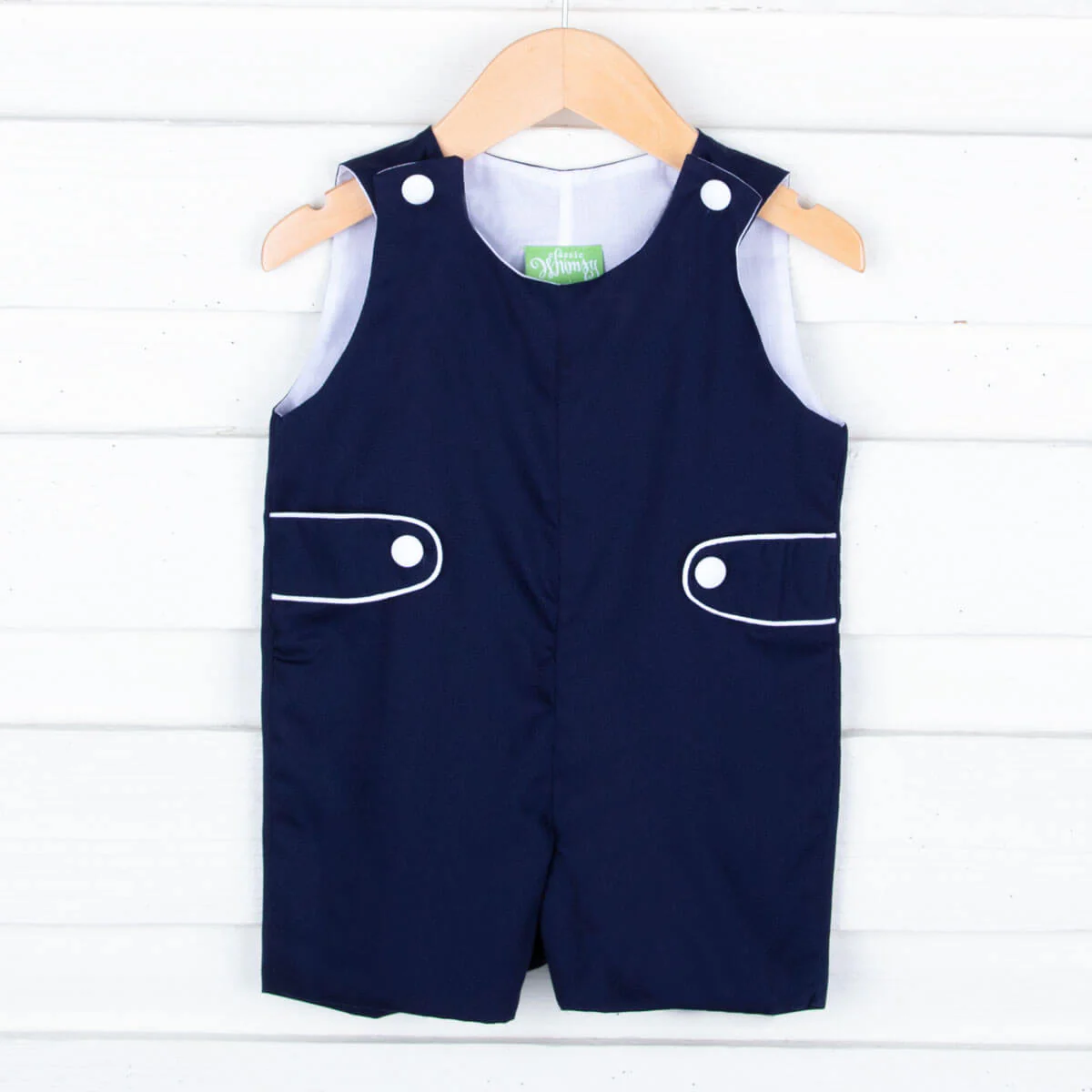Navy Pique Jon Jon with White Piping - Image 7