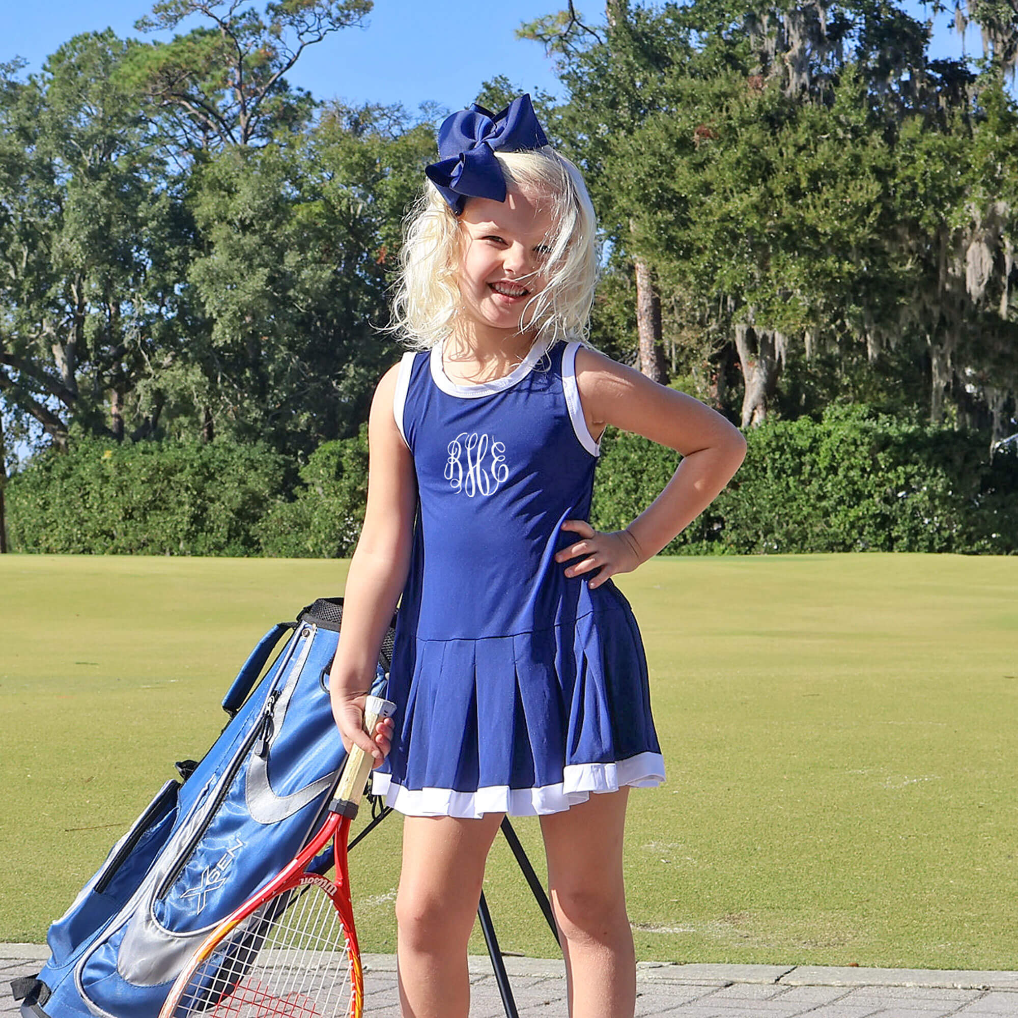 Navy & White Tennis Dress - Image 2