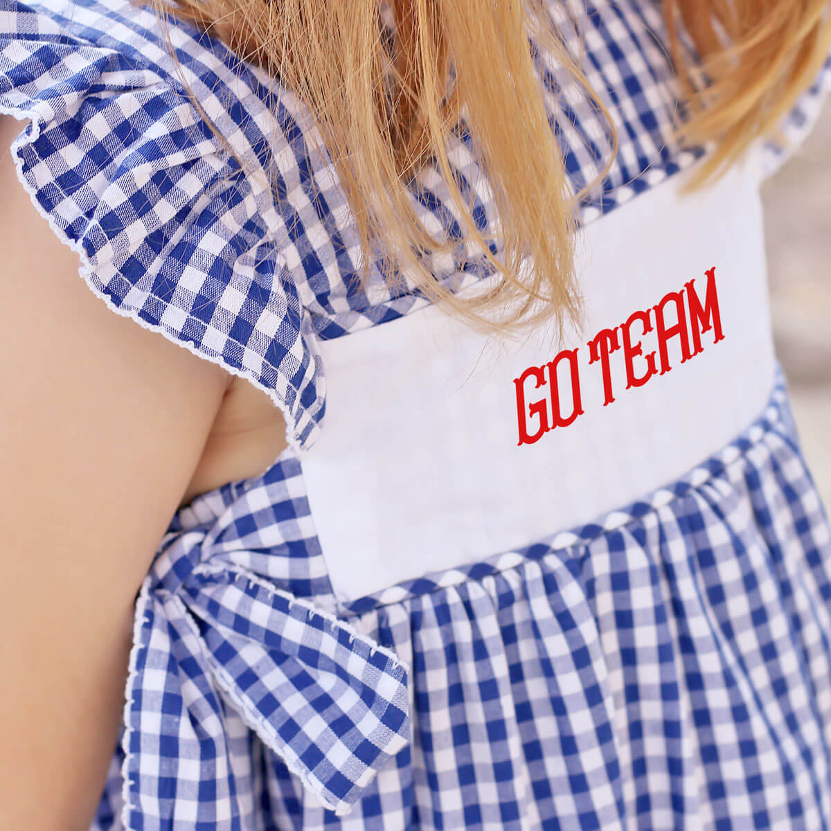 Navy Blue Gingham Avery Dress - Image 2