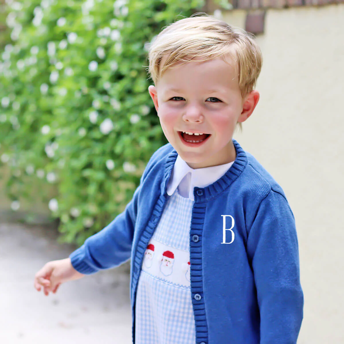 Navy Boys Button Cardigan - Image 4