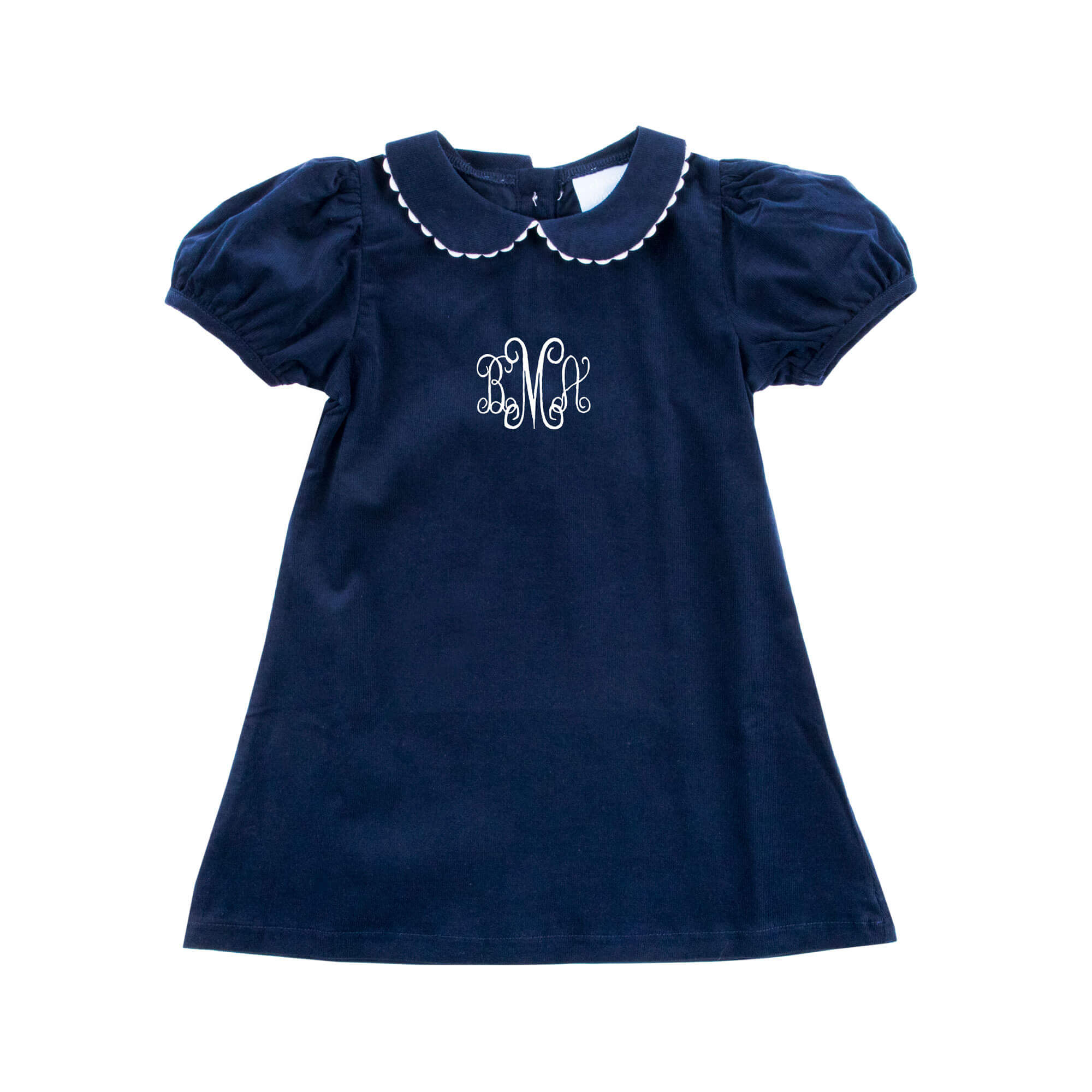 Navy Corduroy Collared Sally Dress - Image 2