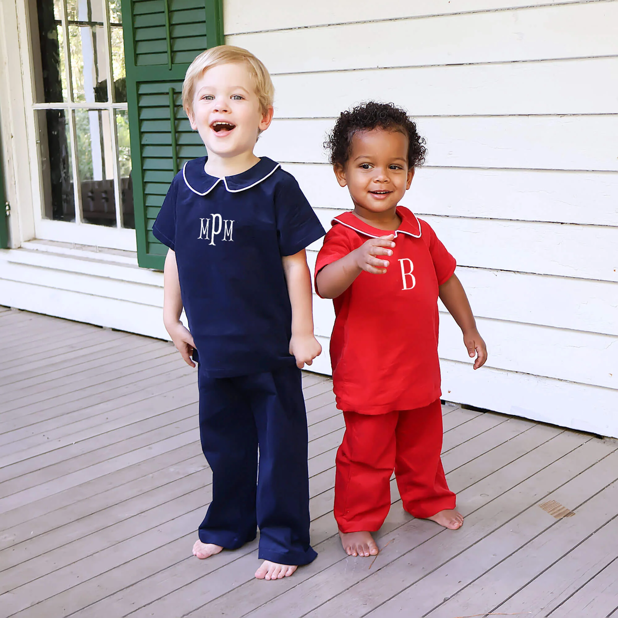 Navy Corduroy Collared Pant Set - Image 3