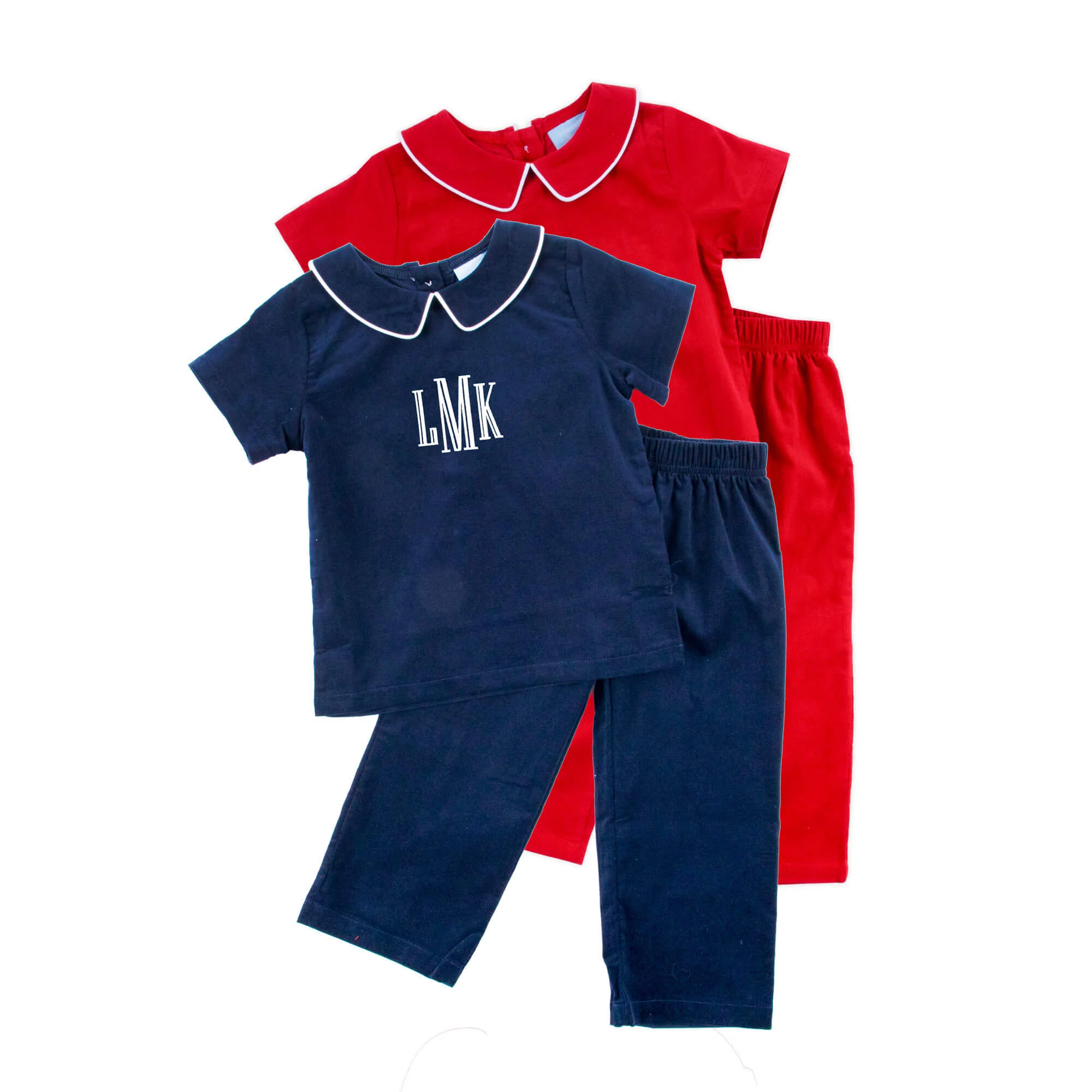 Navy Corduroy Collared Pant Set - Image 7