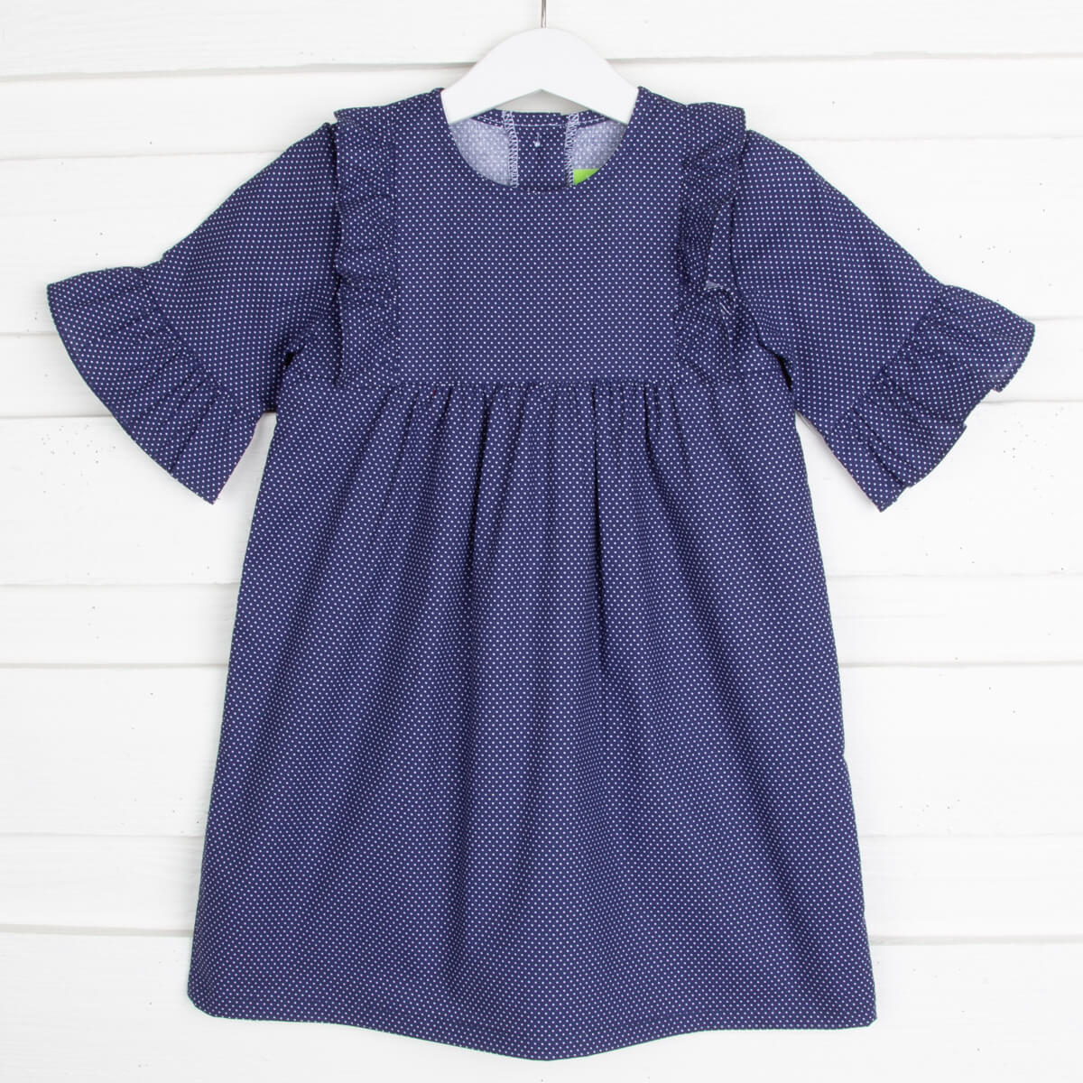 Navy Polka Dot Olivia Dress - Image 2