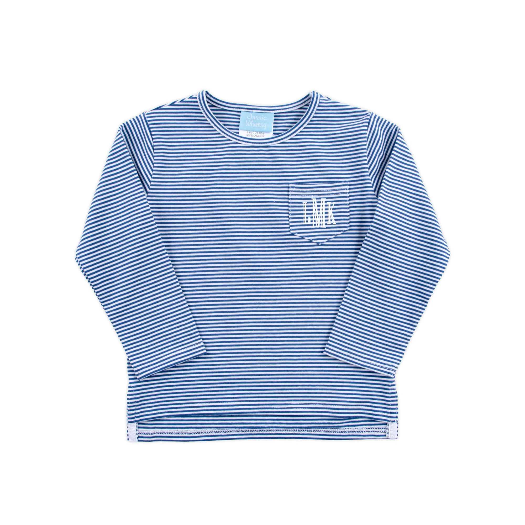Navy Stripe Long Sleeve Pocket Shirt - Image 2