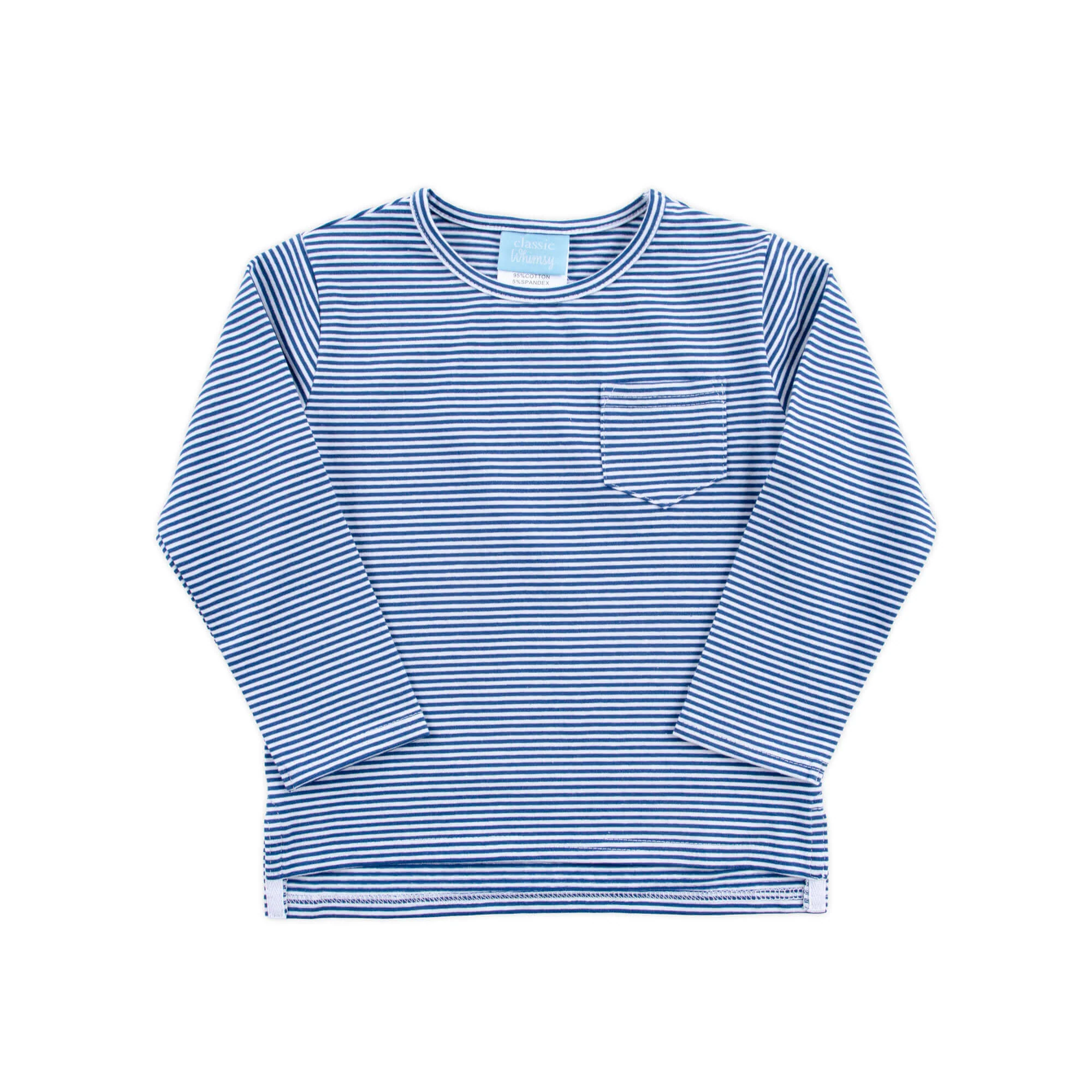 Navy Stripe Long Sleeve Pocket Shirt - Image 4