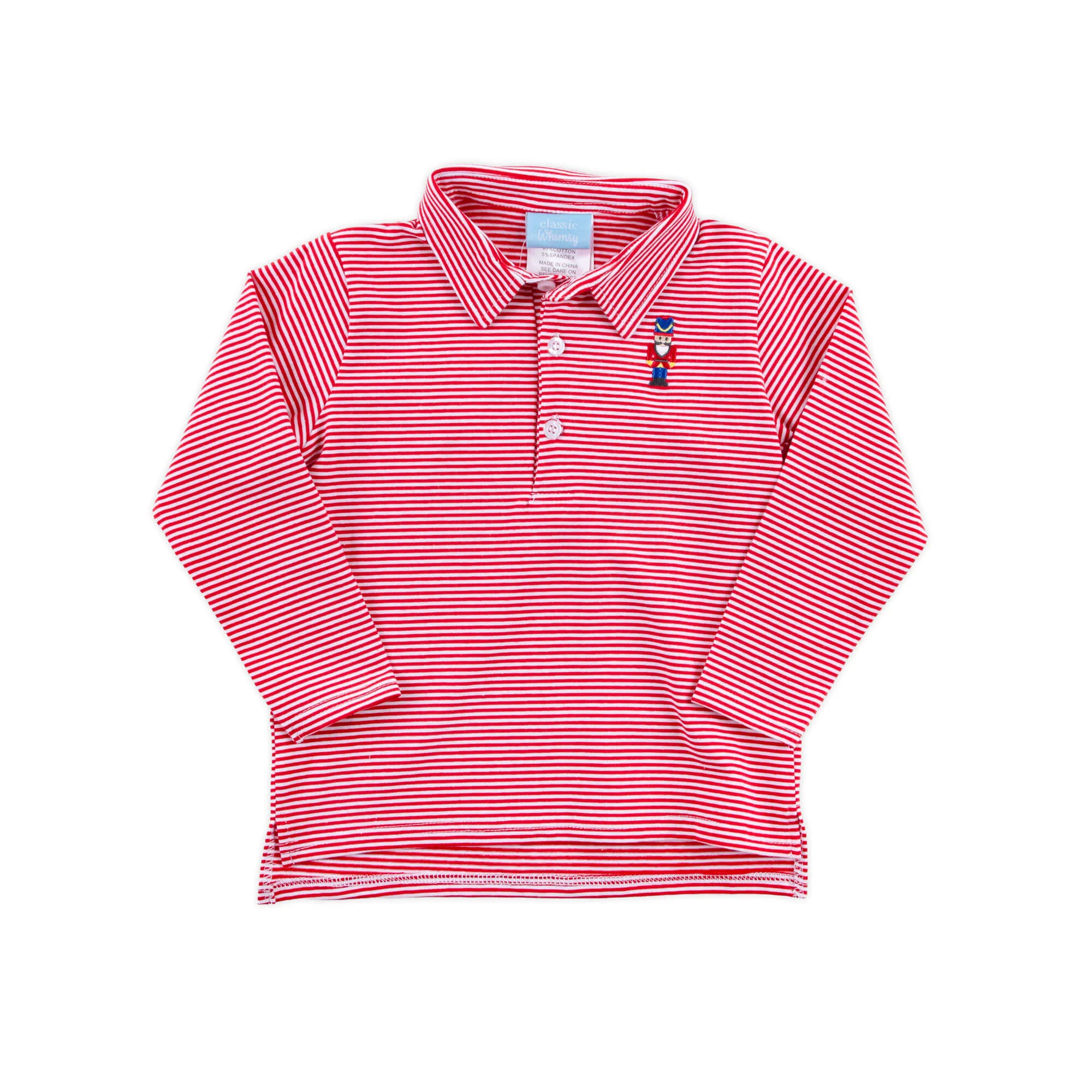 Nutcracker Red Stripe Long Sleeve Polo - Image 2