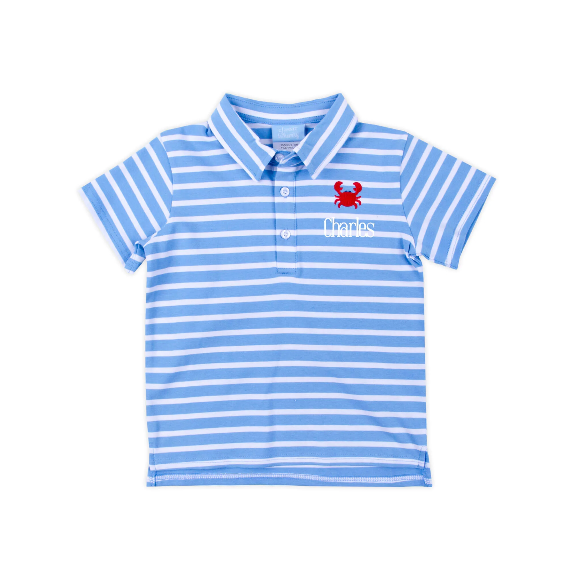 Ocean Crab Blue Stripe Polo - Image 2