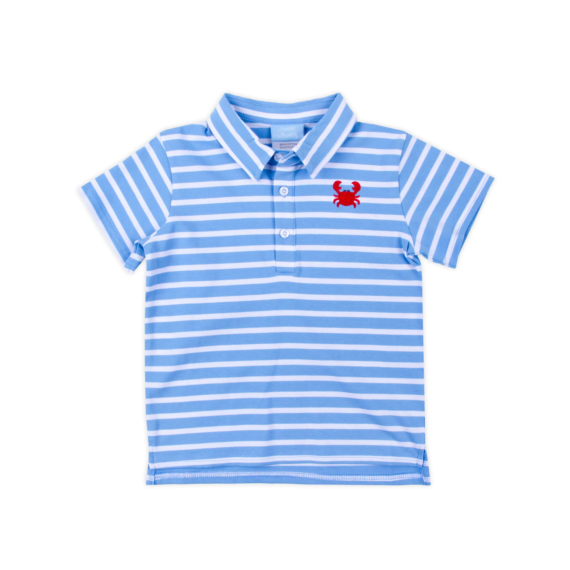 Ocean Crab Blue Stripe Polo - Image 4