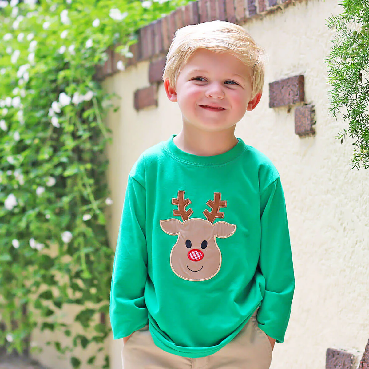 Oh Deer Green Long Sleeve Shirt - Image 4