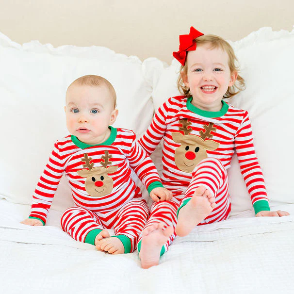 Oh Deer Red Stripe Pajamas - Image 2