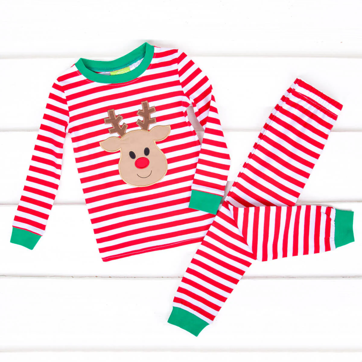 Oh Deer Red Stripe Pajamas - Image 3