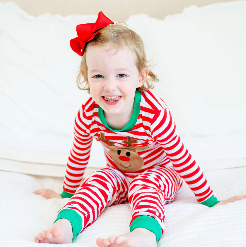Oh Deer Red Stripe Pajamas - Image 4