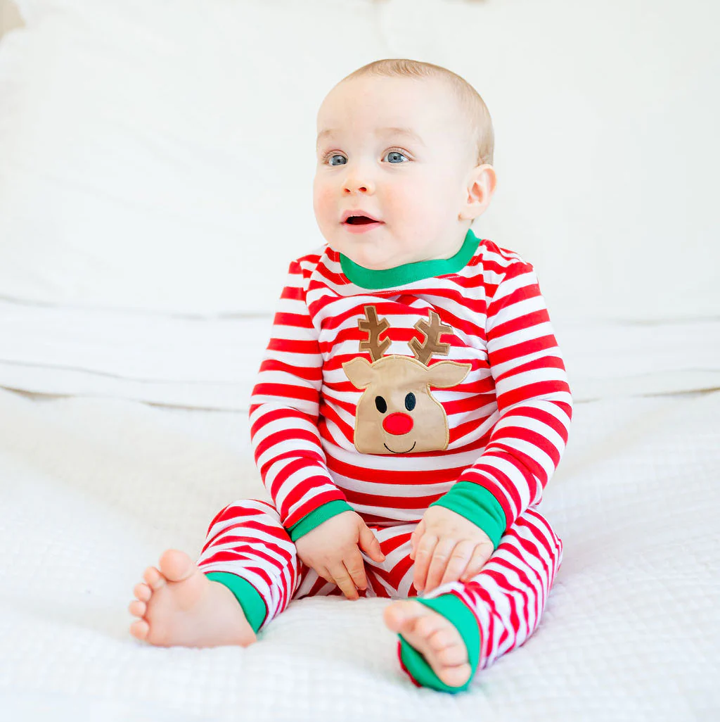 Oh Deer Red Stripe Pajamas - Image 5