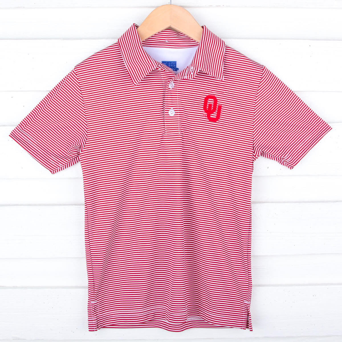 Oklahoma Embroidered Red Performance Polo - Image 3