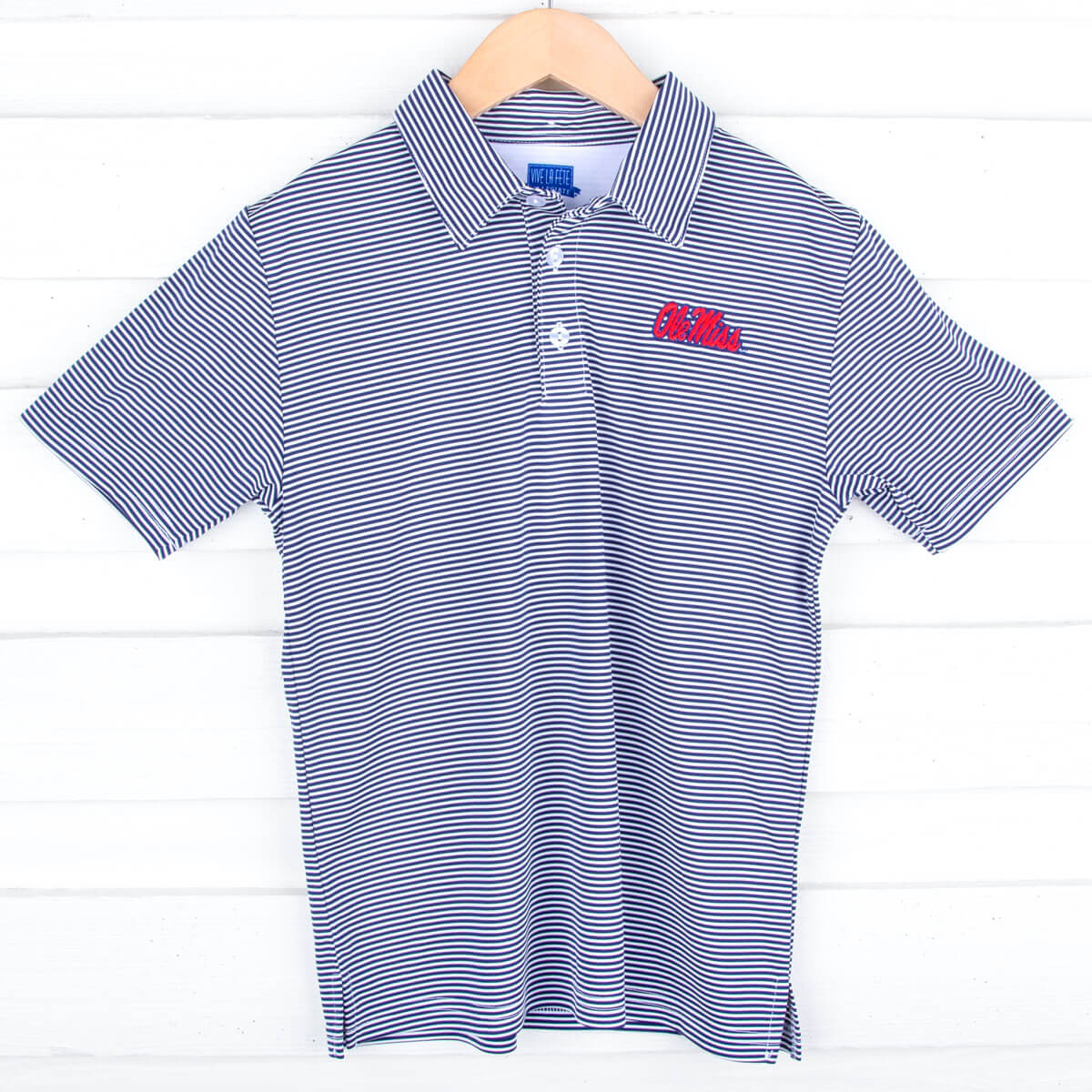Ole Miss Embroidered Navy Performance Polo - Image 3