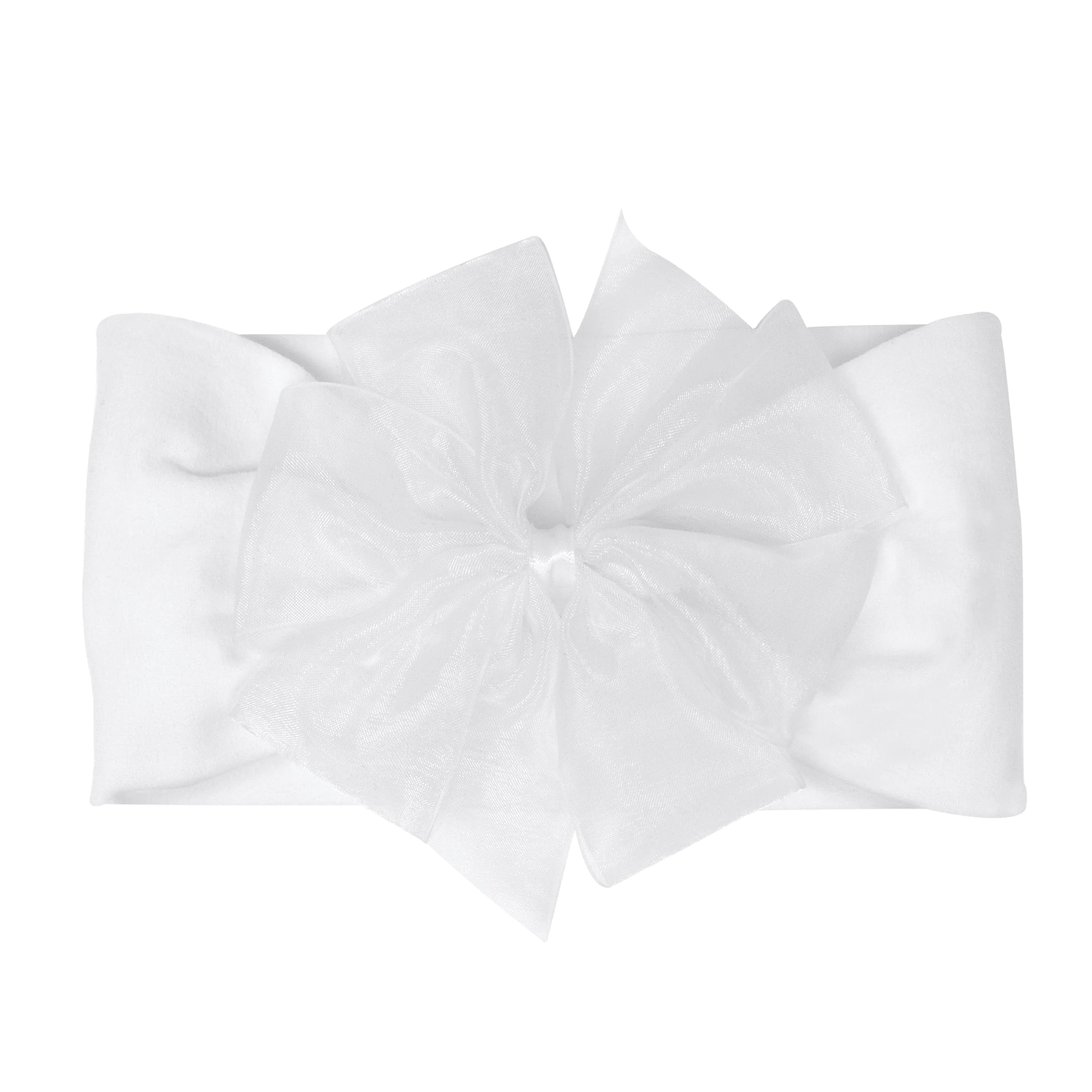 Organza Bow on Nylon Baby Headband - Image 2