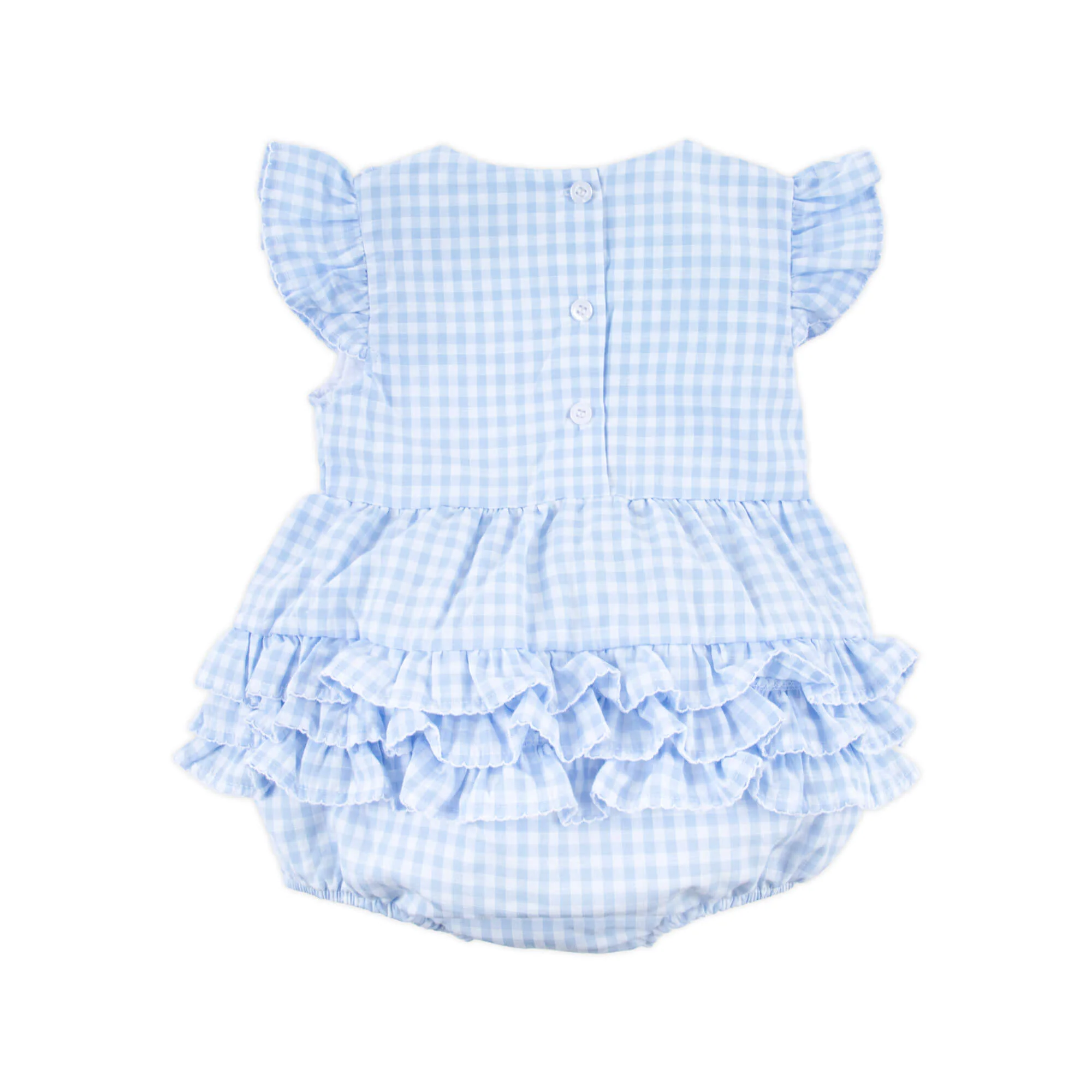 Pastel Blue Gingham Ruffle Kate Bubble - Image 3