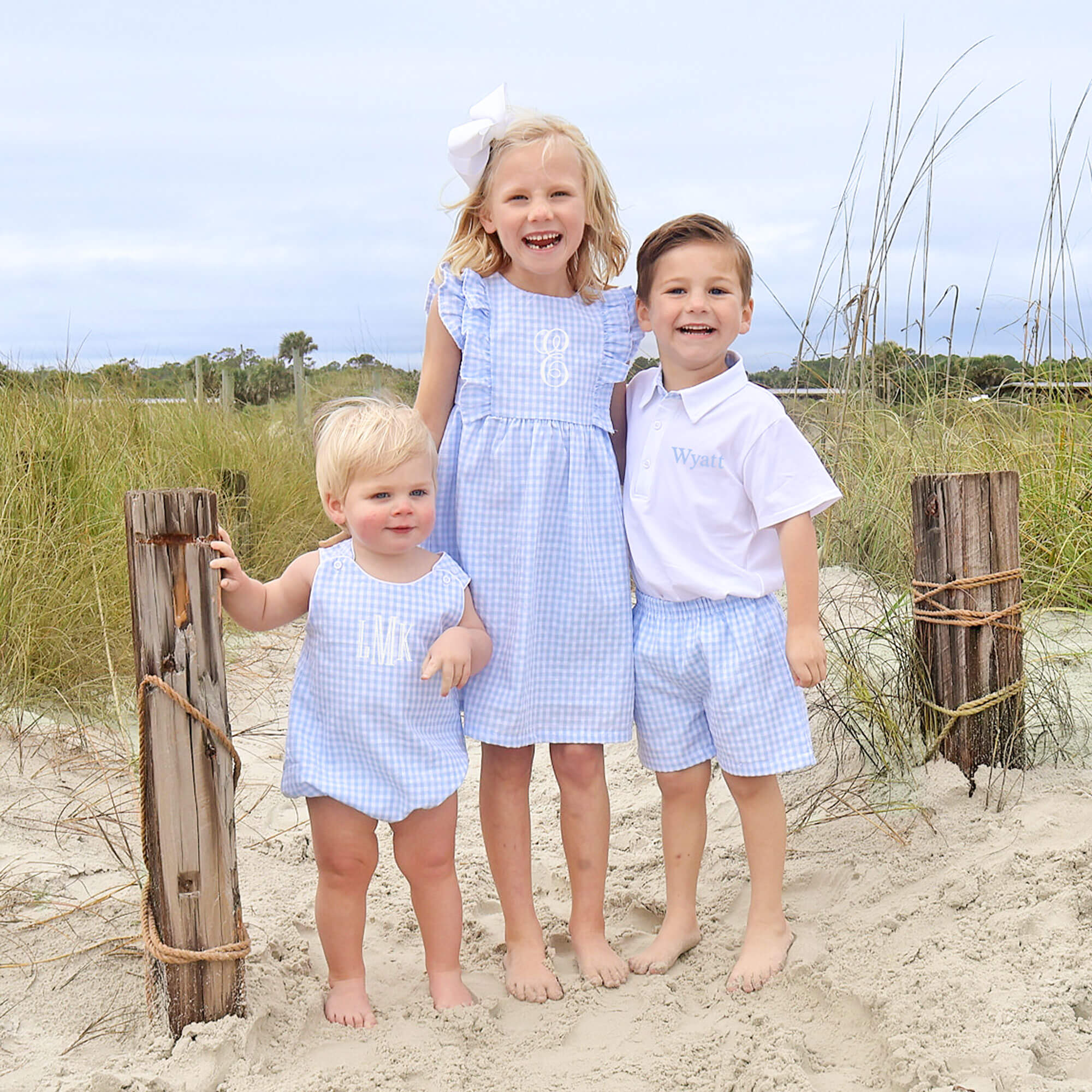Pastel Blue Gingham Ruffle Kate Dress - Image 5