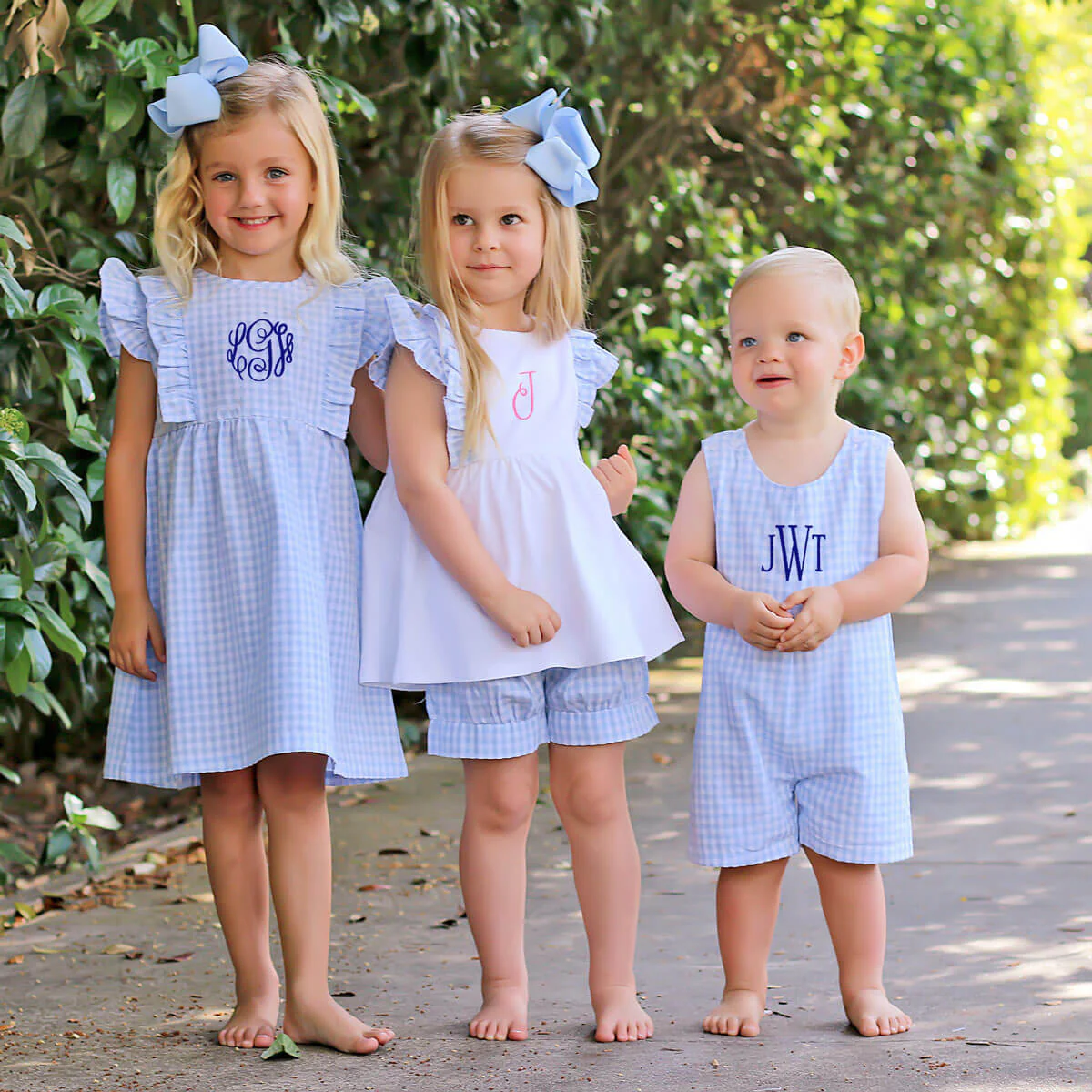 Pastel Blue Gingham Ruffle Kate Short Set - Image 7