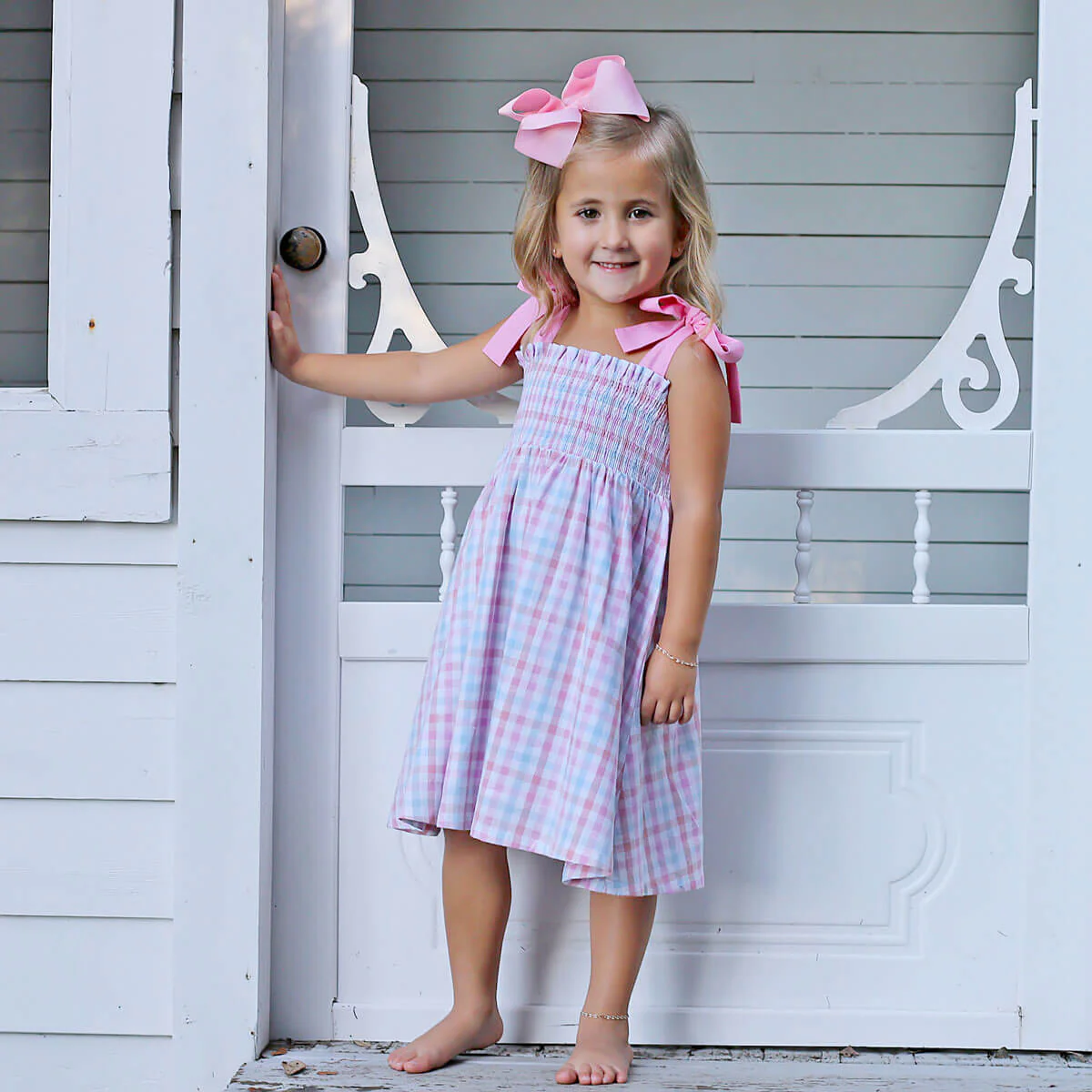 Pastel Check Aurora Dress - Image 7