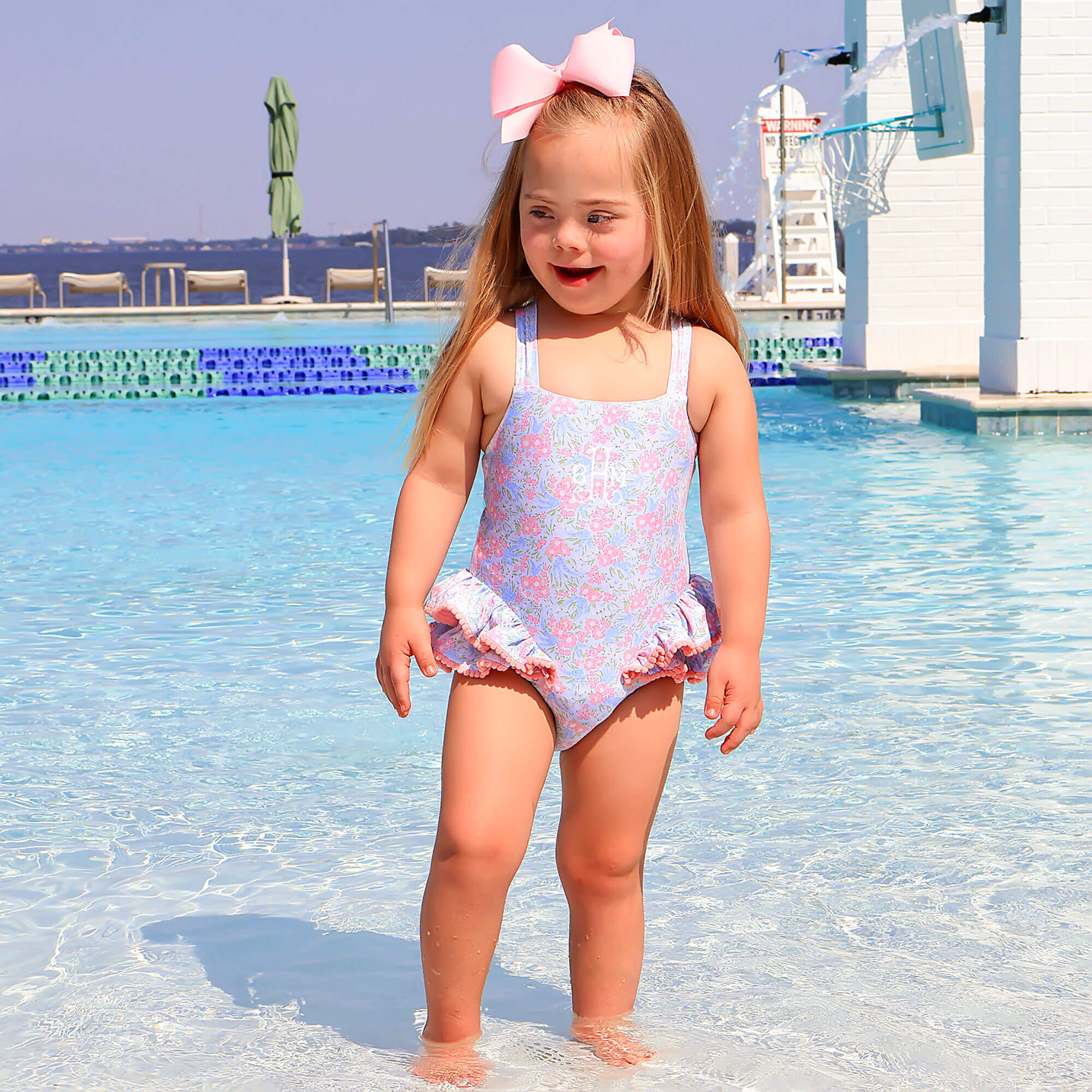 Vintage Garden Blue One Piece Swimsuit - Image 2