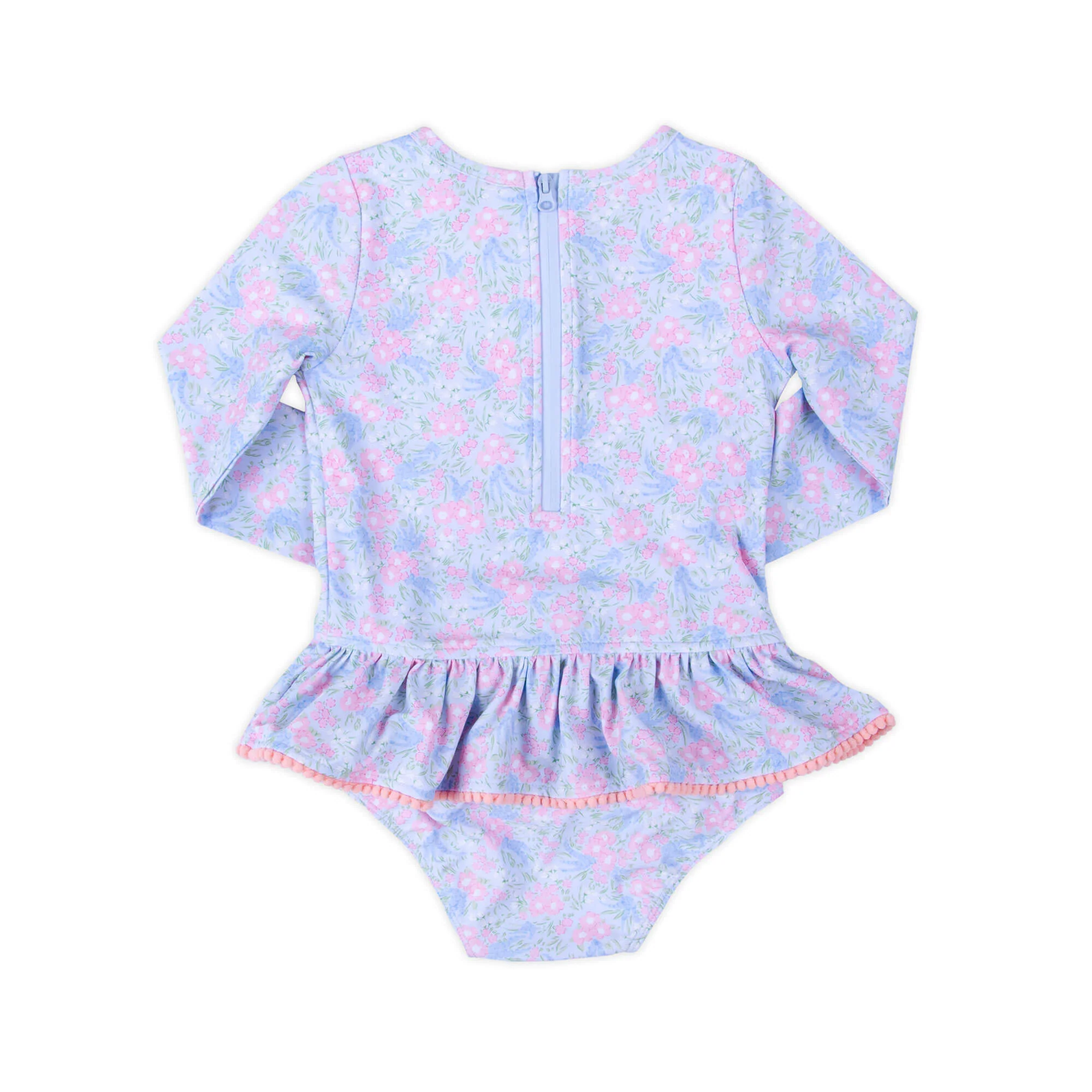 Vintage Garden Blue Rash Guard Swimsuit - Image 5