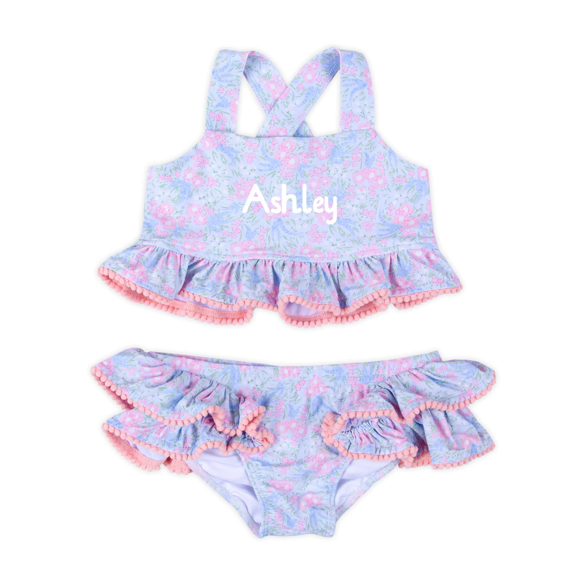 Vintage Garden Blue Two Piece Swimsuit - Image 2